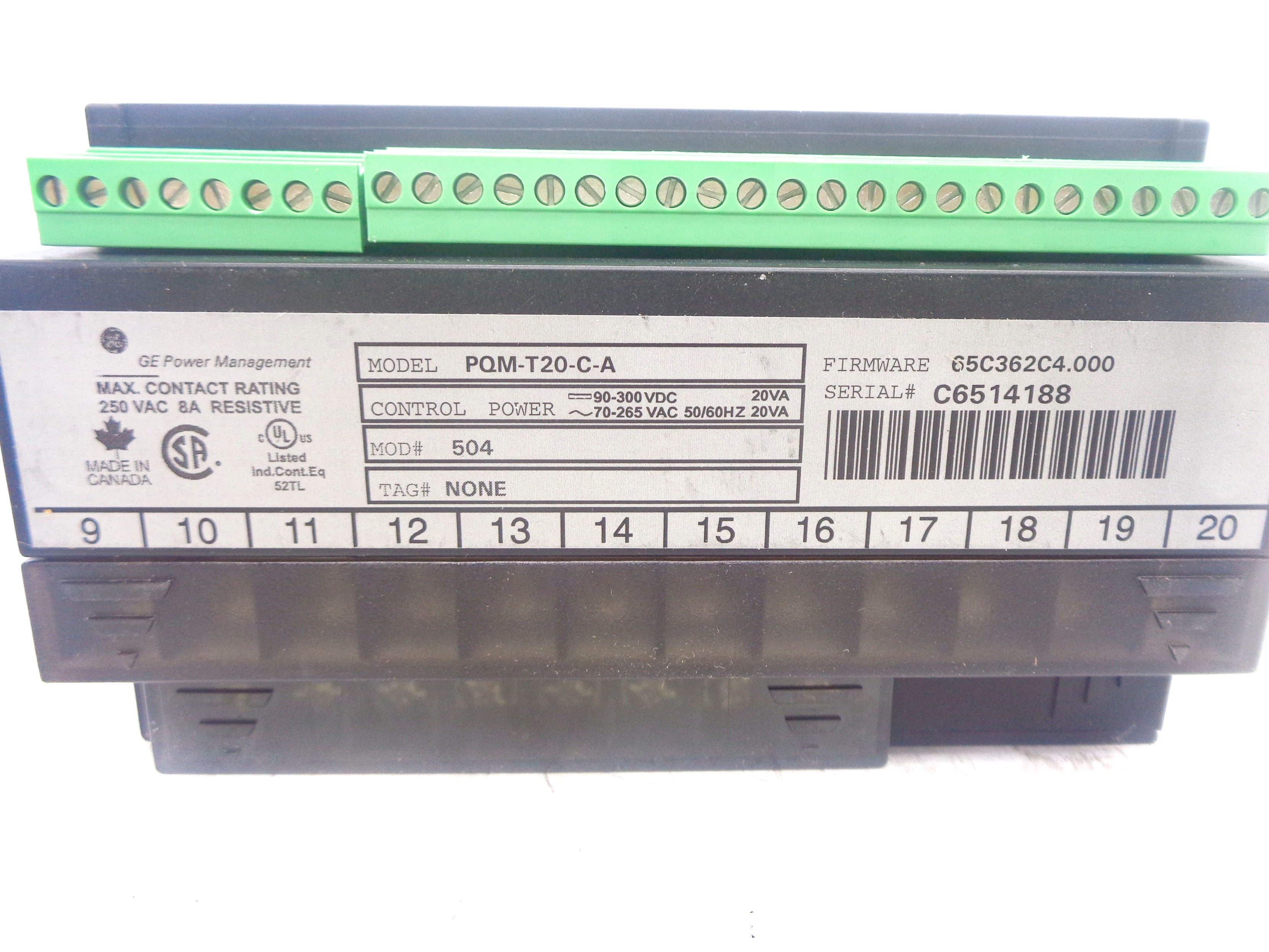 GENERAL ELECTRIC PQM-T20-C-A NSNP