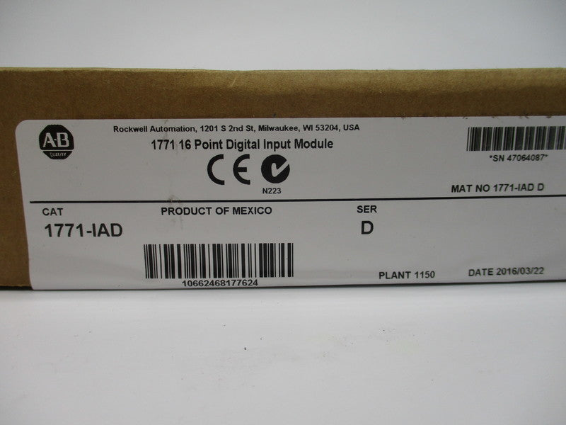 ALLEN BRADLEY 1771-IAD SER. D DATE: 2016 NSFS