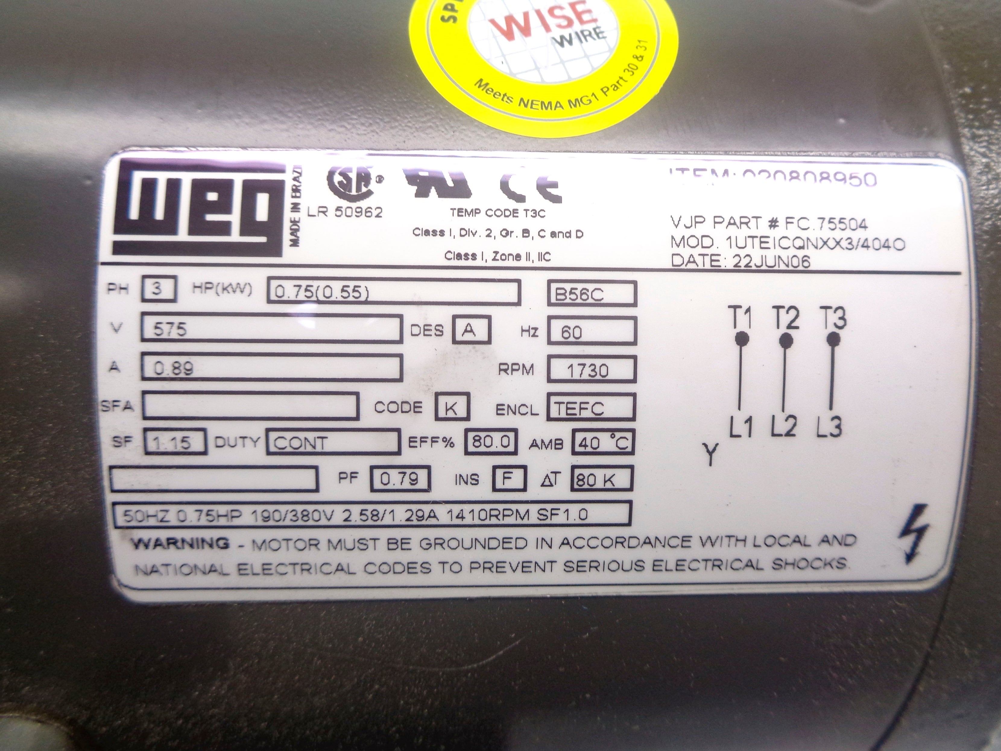 WEG 020808950 NSMP