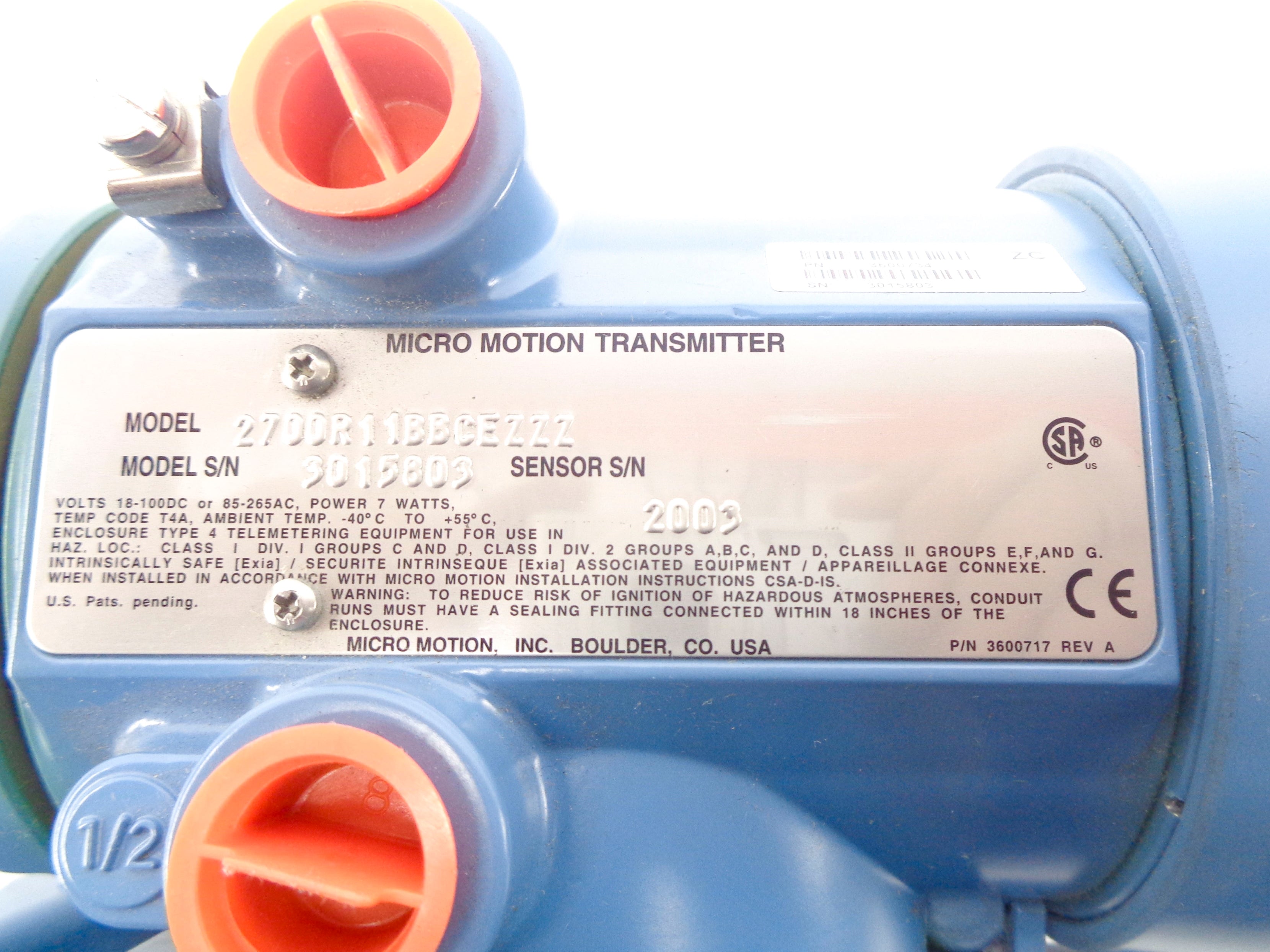 ROSEMOUNT 2700R11BBCEZZZ NSNP