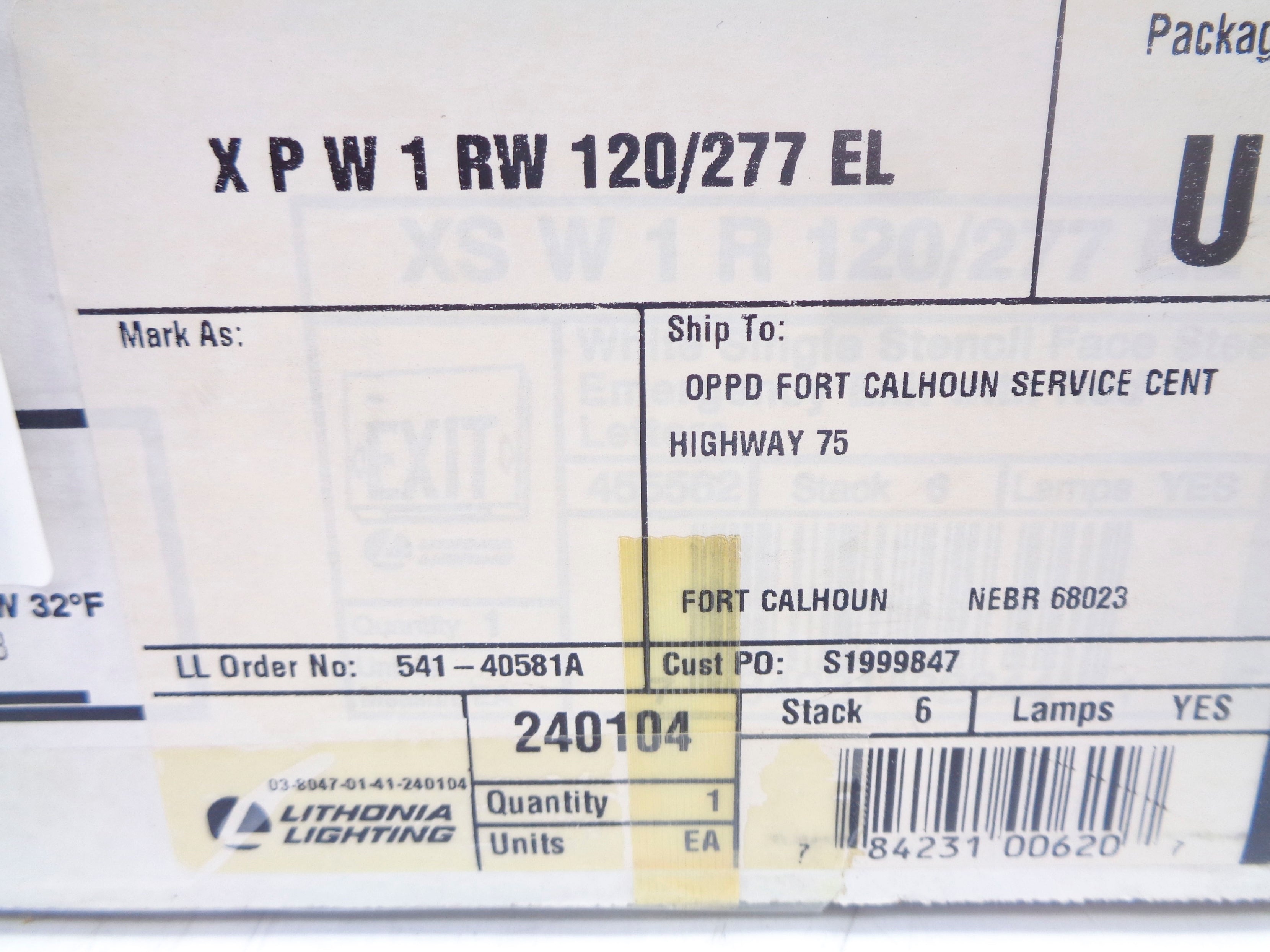 LITHONIA XPW1RW120/277EL NSMP