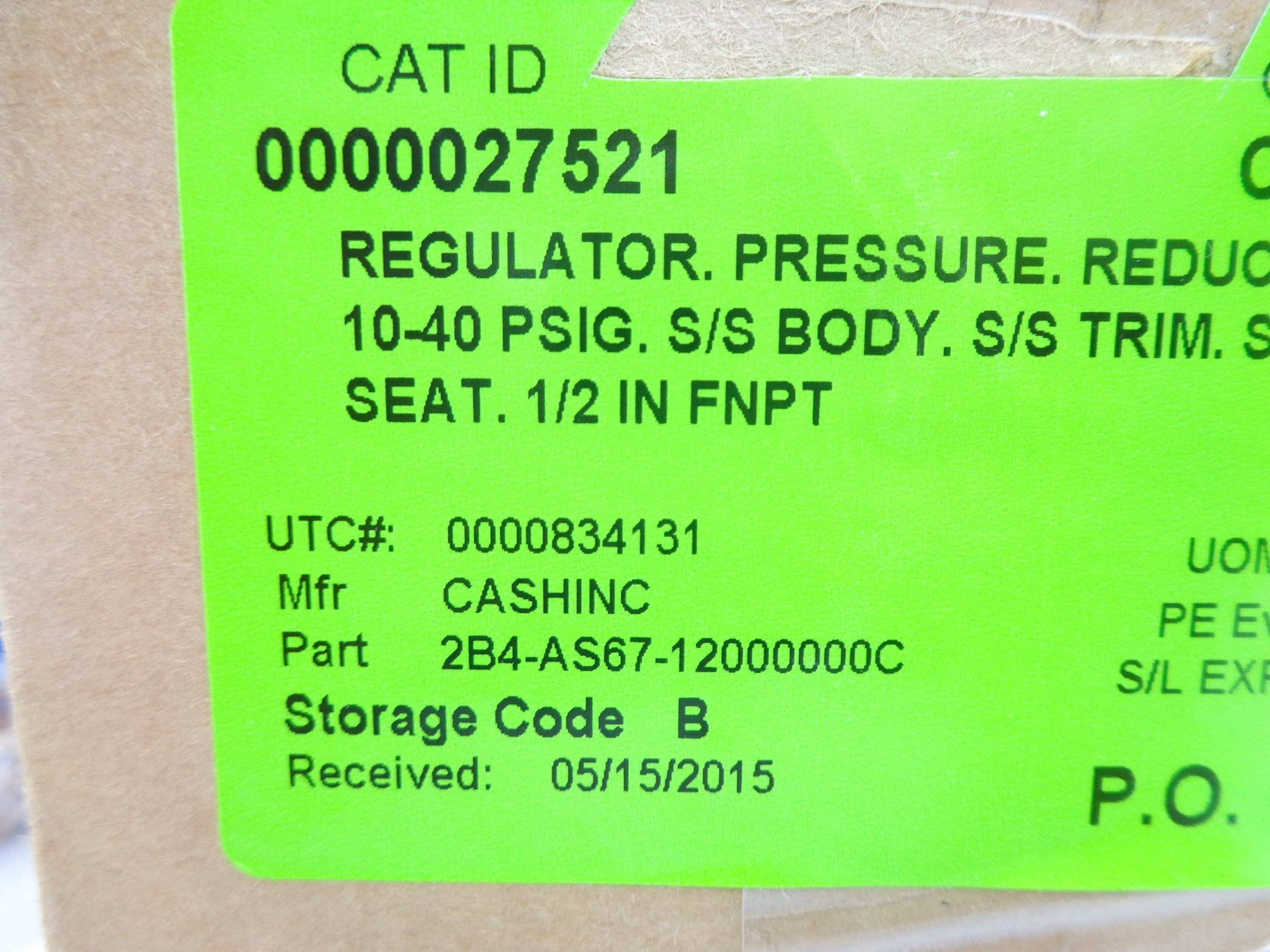 CASHCO 2B4-AS67-12000000C 10-40PSI NSMP