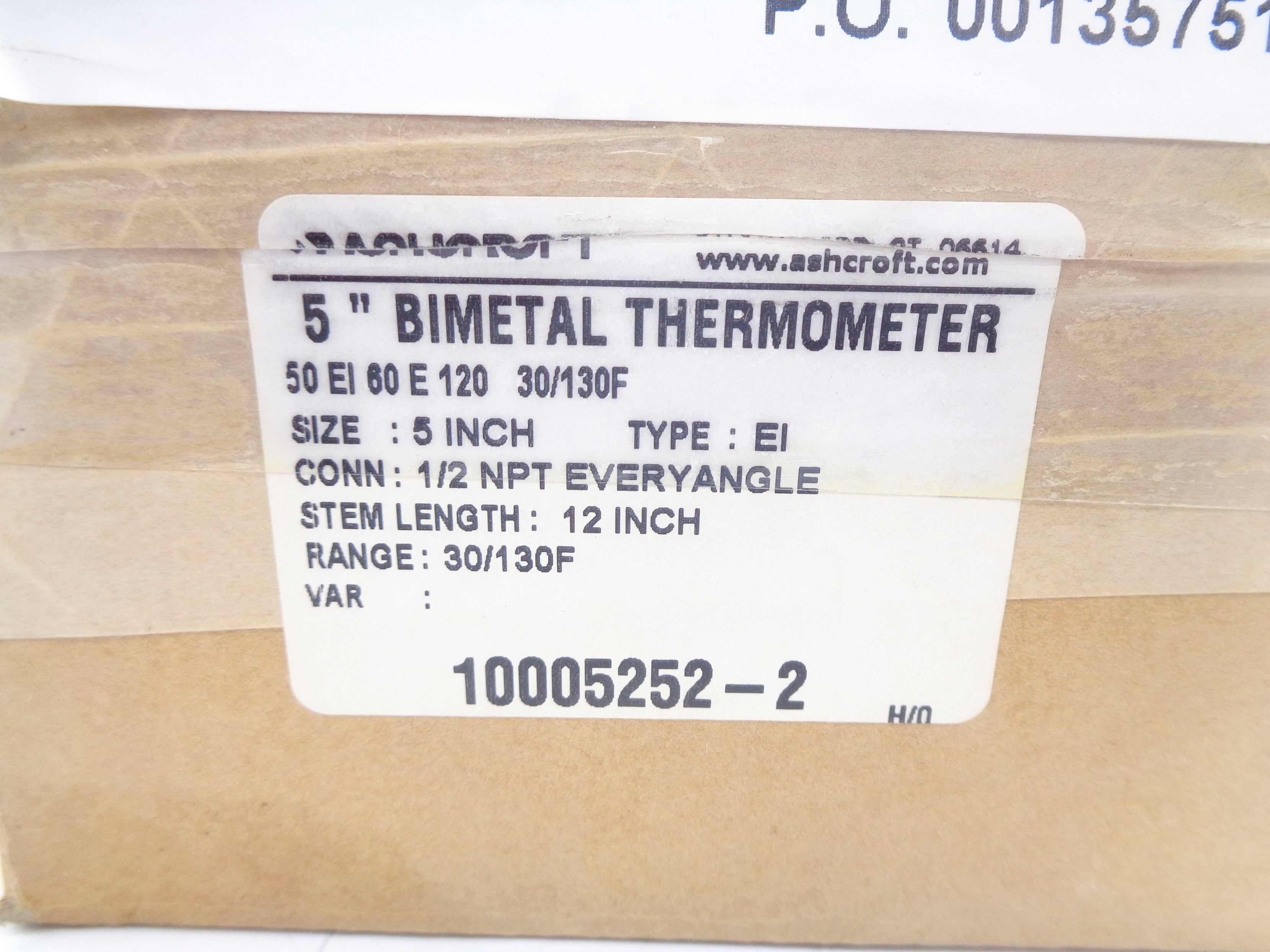 ASHCROFT 50EI60E120 30-130F NSMP