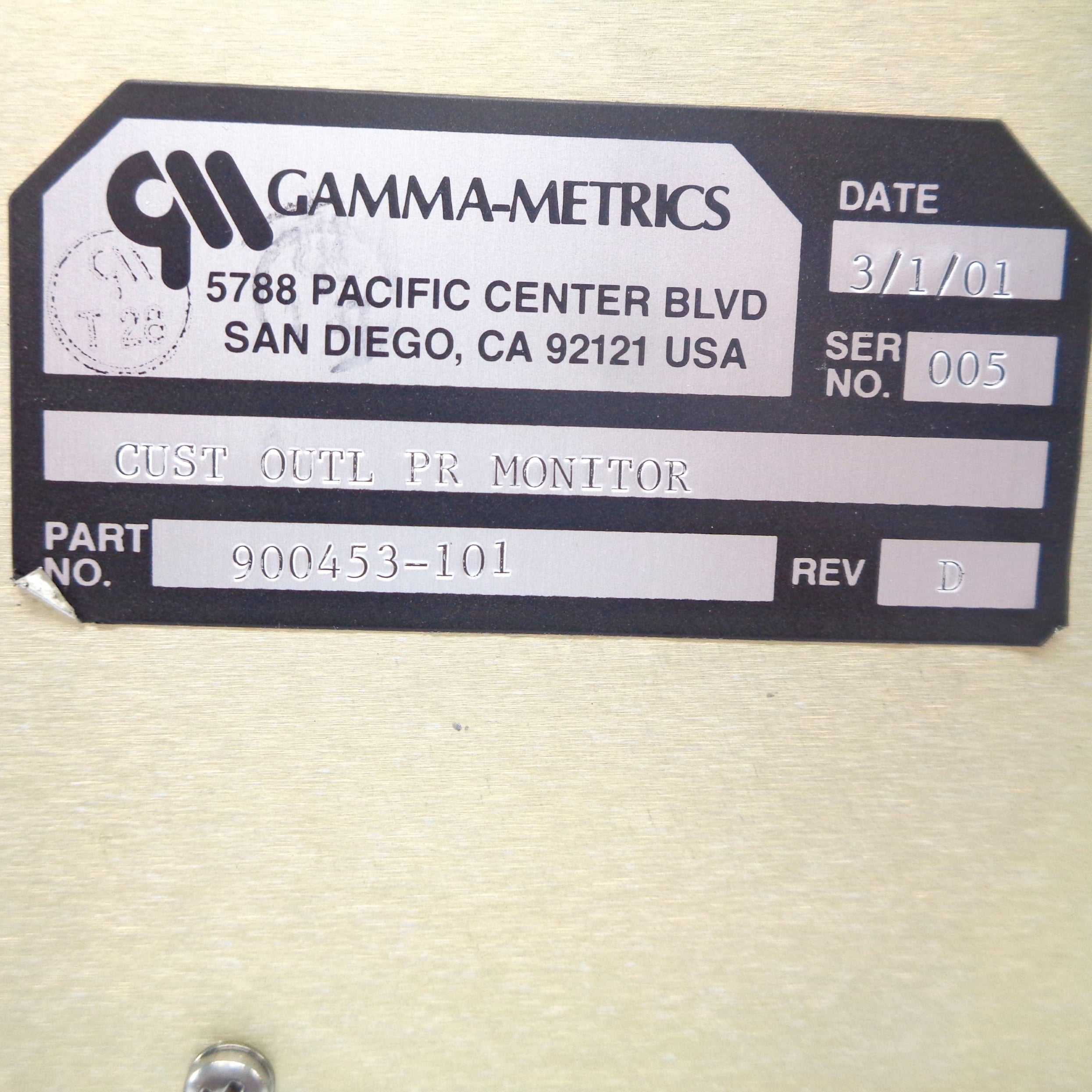 GAMMA-METRICS 900453-101 UNMP