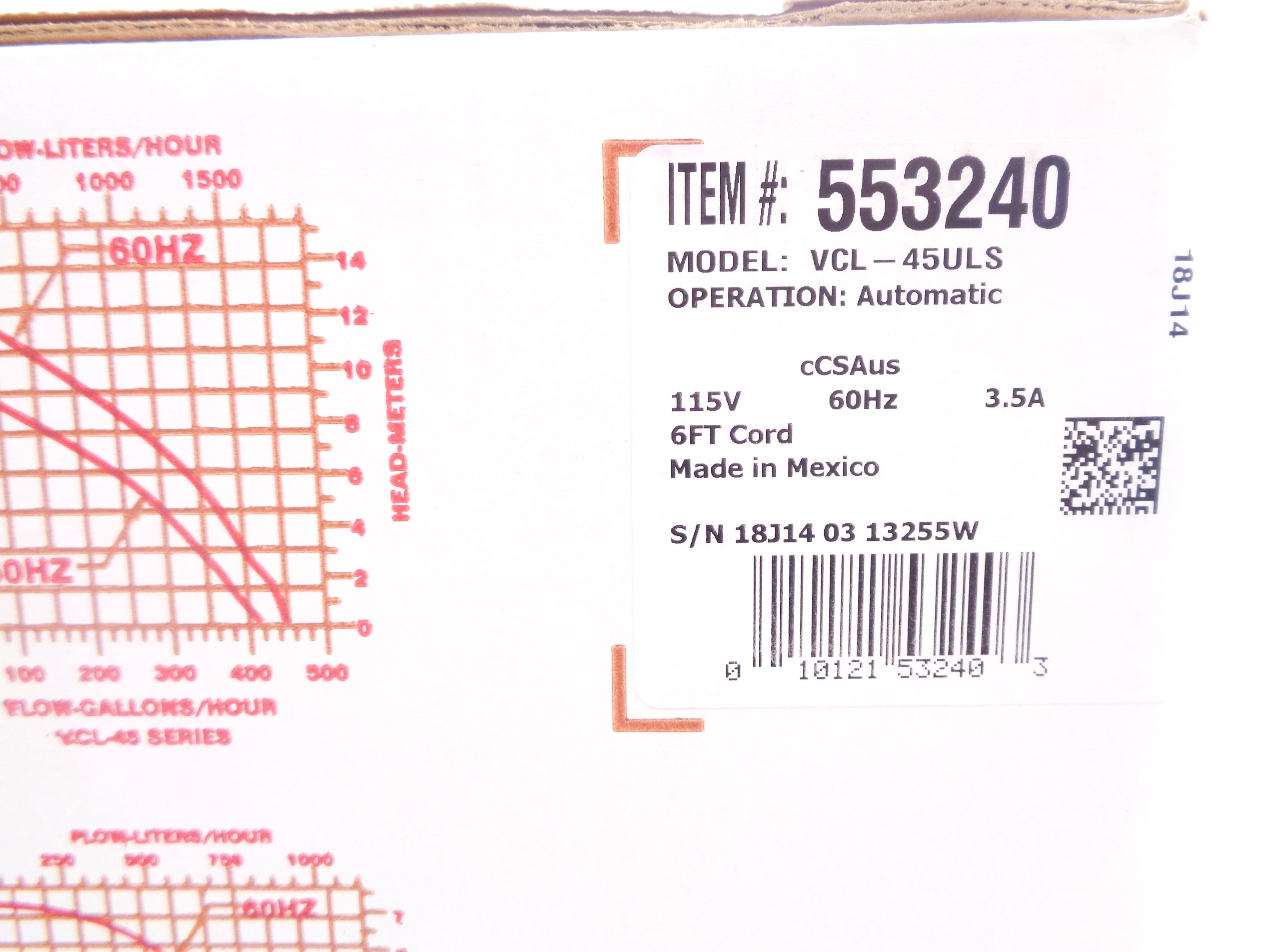 LITTLE GIANT VCL-45ULS NSMP