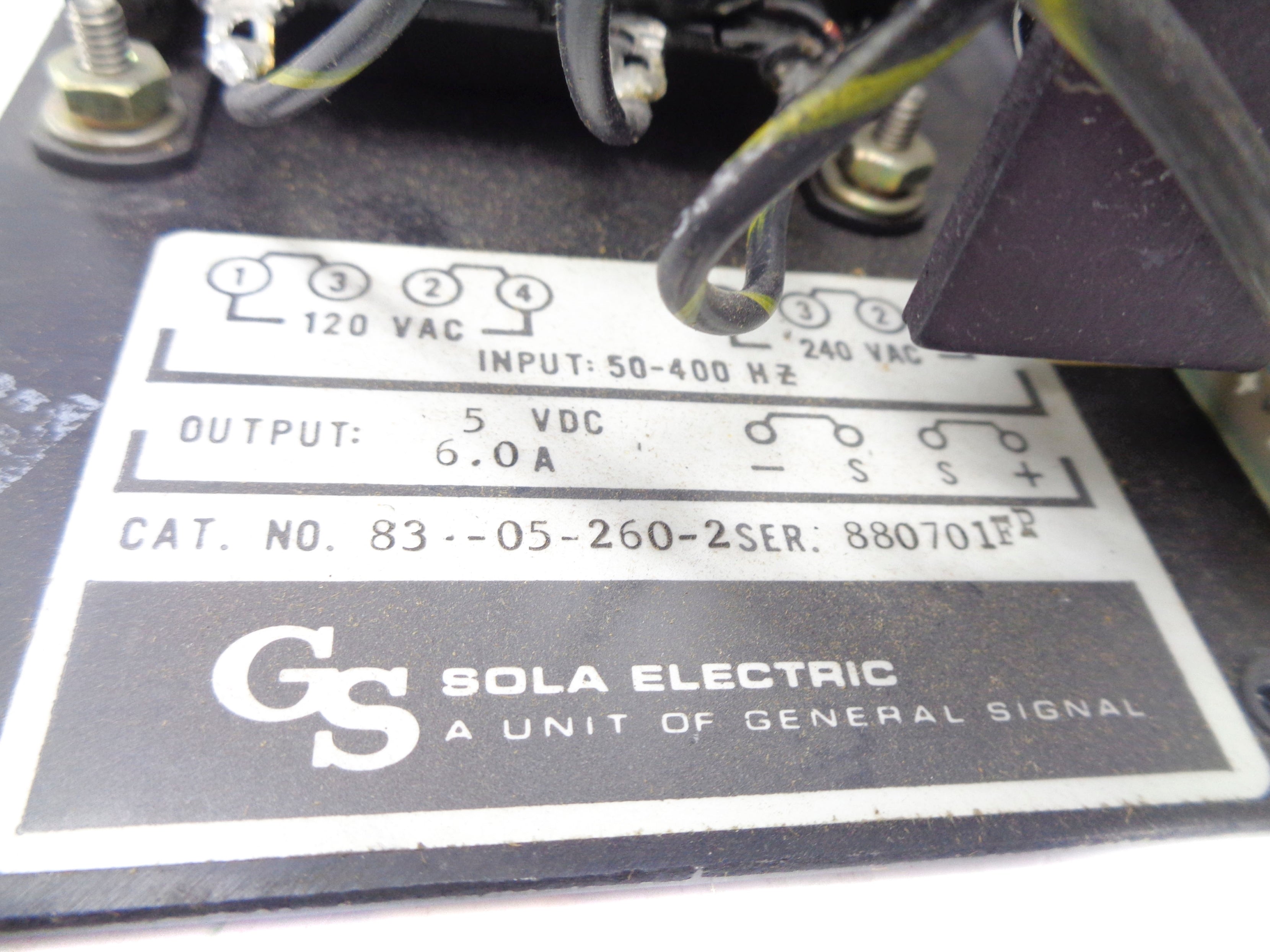 SOLA ELECTRIC 83-05-260-2 UNMP