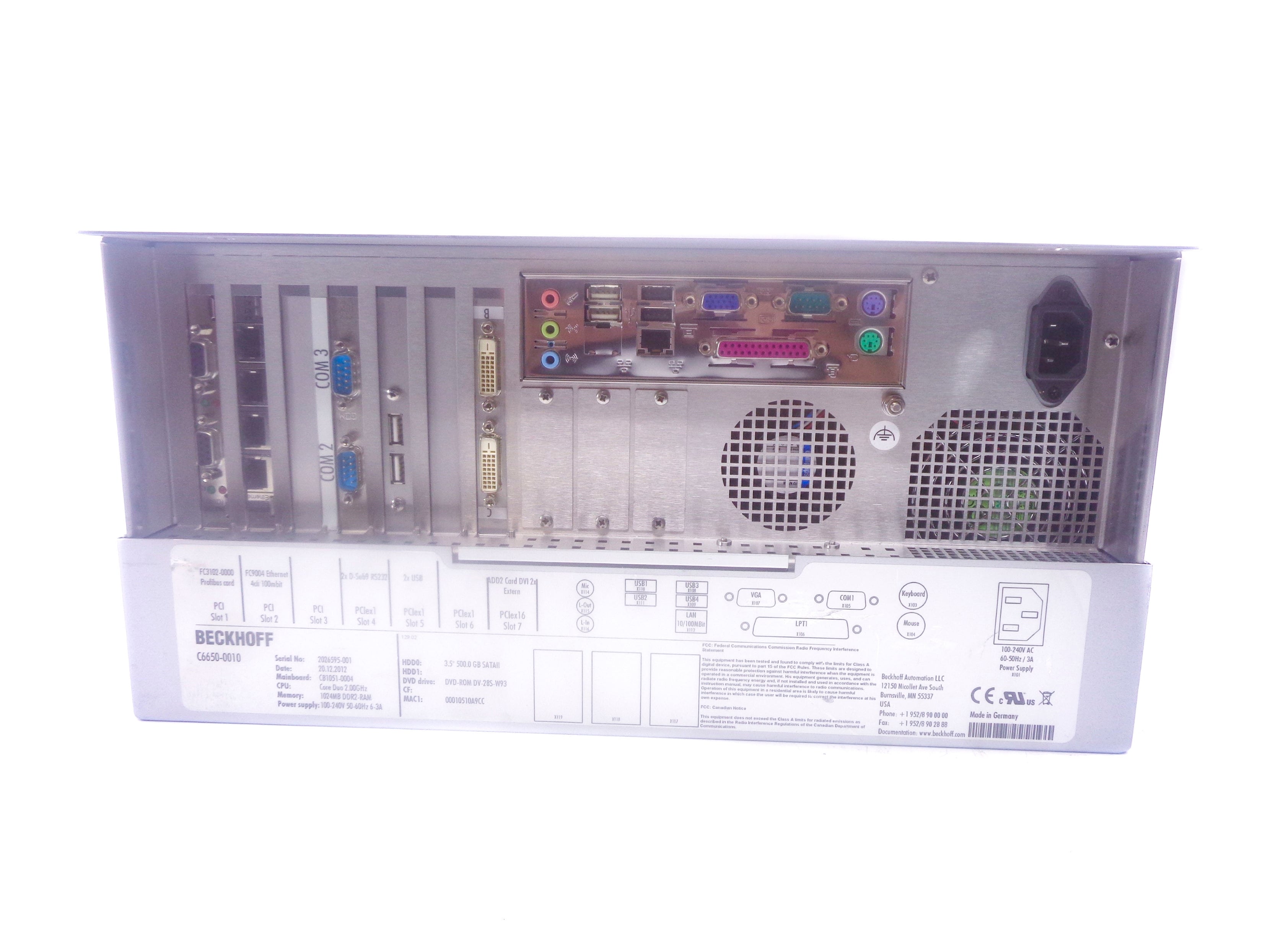 BECKHOFF C6650-0010 NSNP