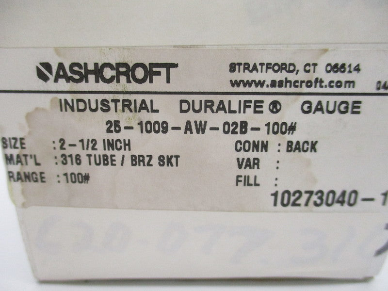 ASHCROFT 25-1009-AW-02B-100# NSMP