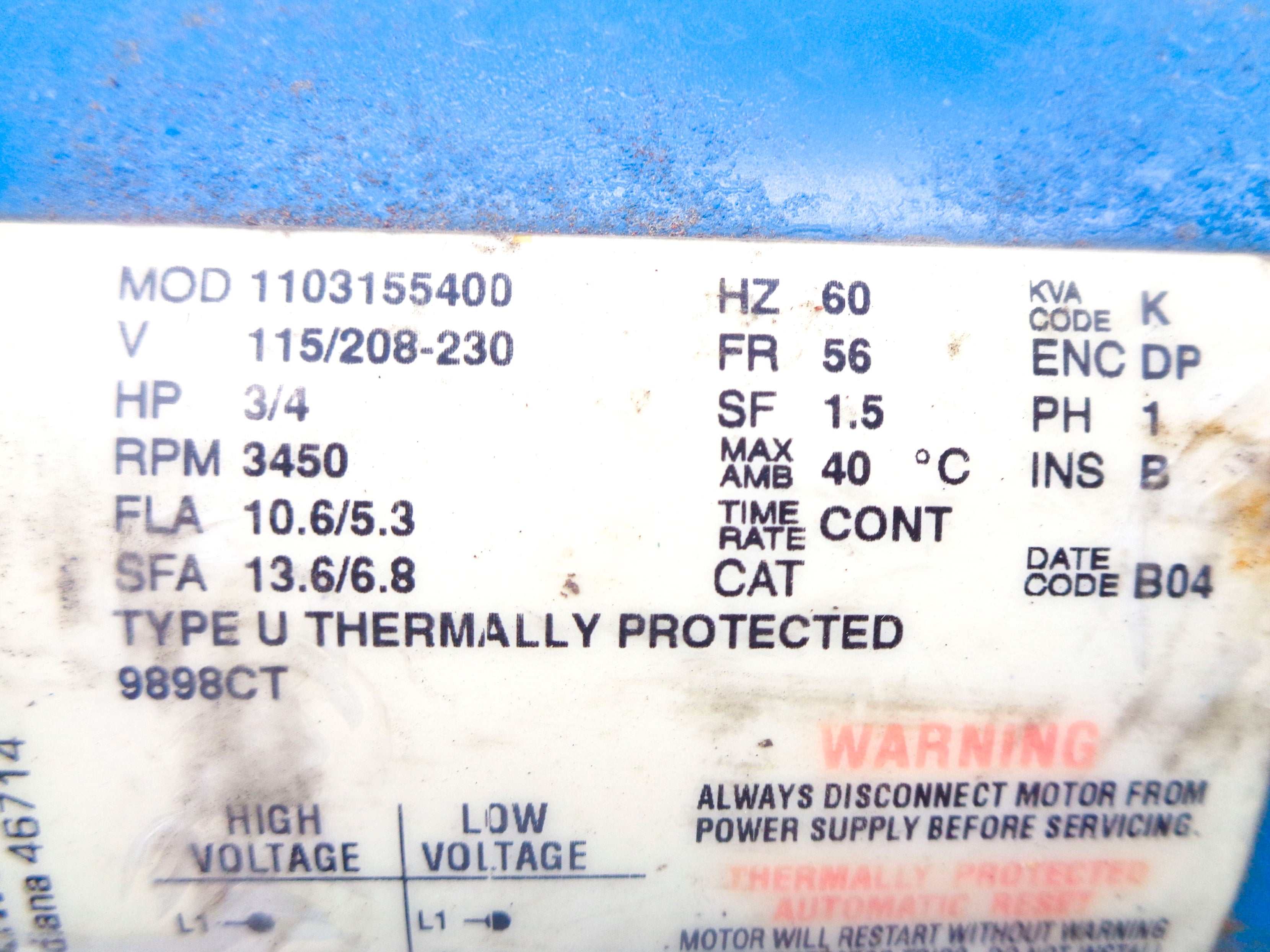 FRANKLIN ELECTRIC 1103155400 (AS PICTURED) UNMP