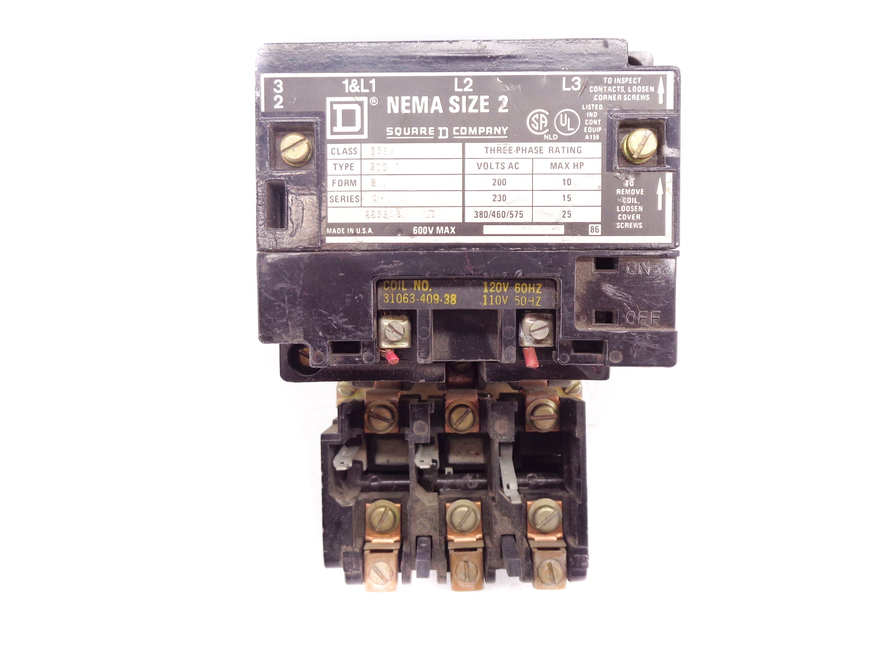 SQUARE D 8536SDO1S SER. A 110/120V UNMP
