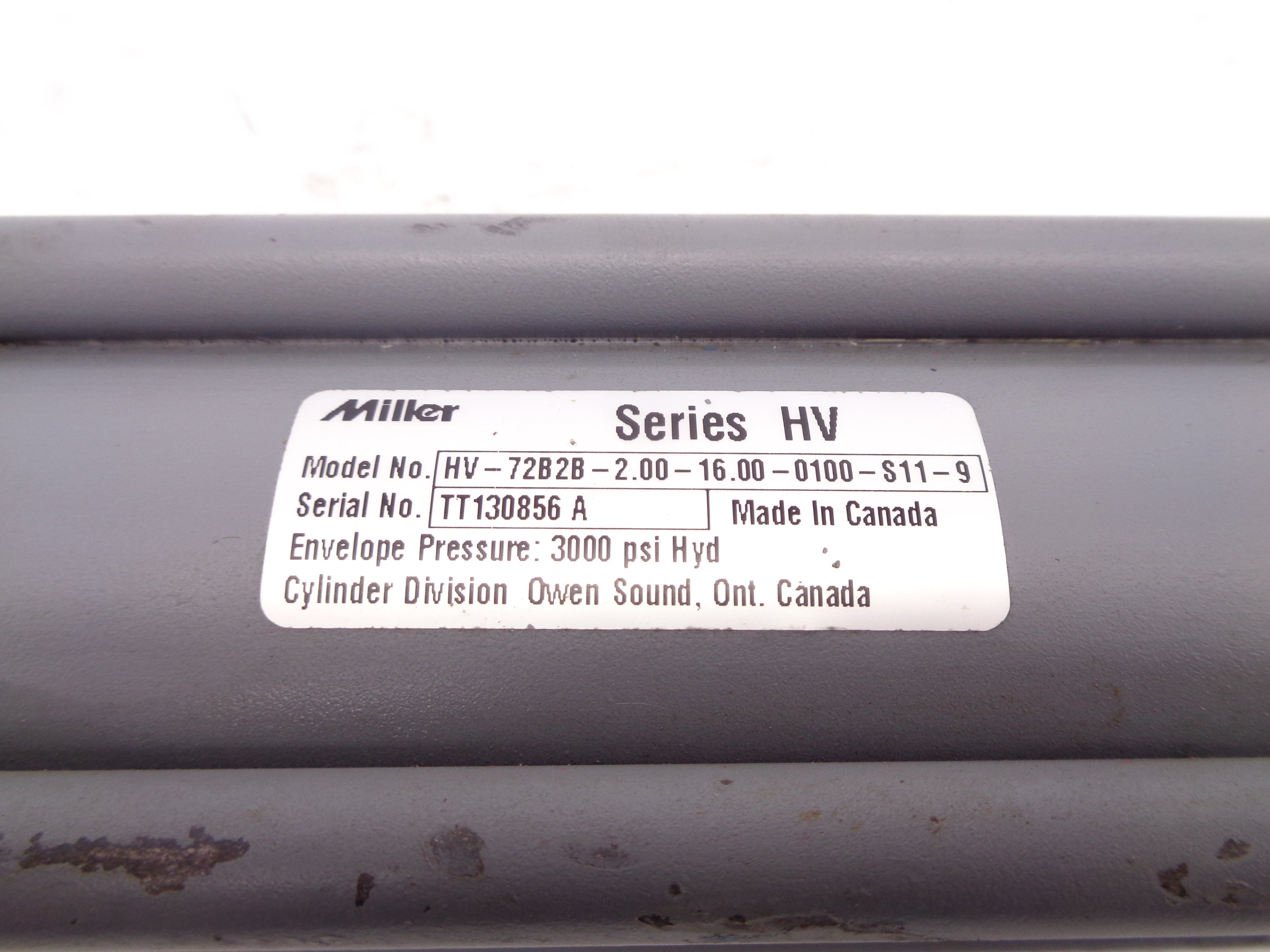 MILLER HV-72B2B-2.00-16.00-0100-S11-9 3000PSI NSNP
