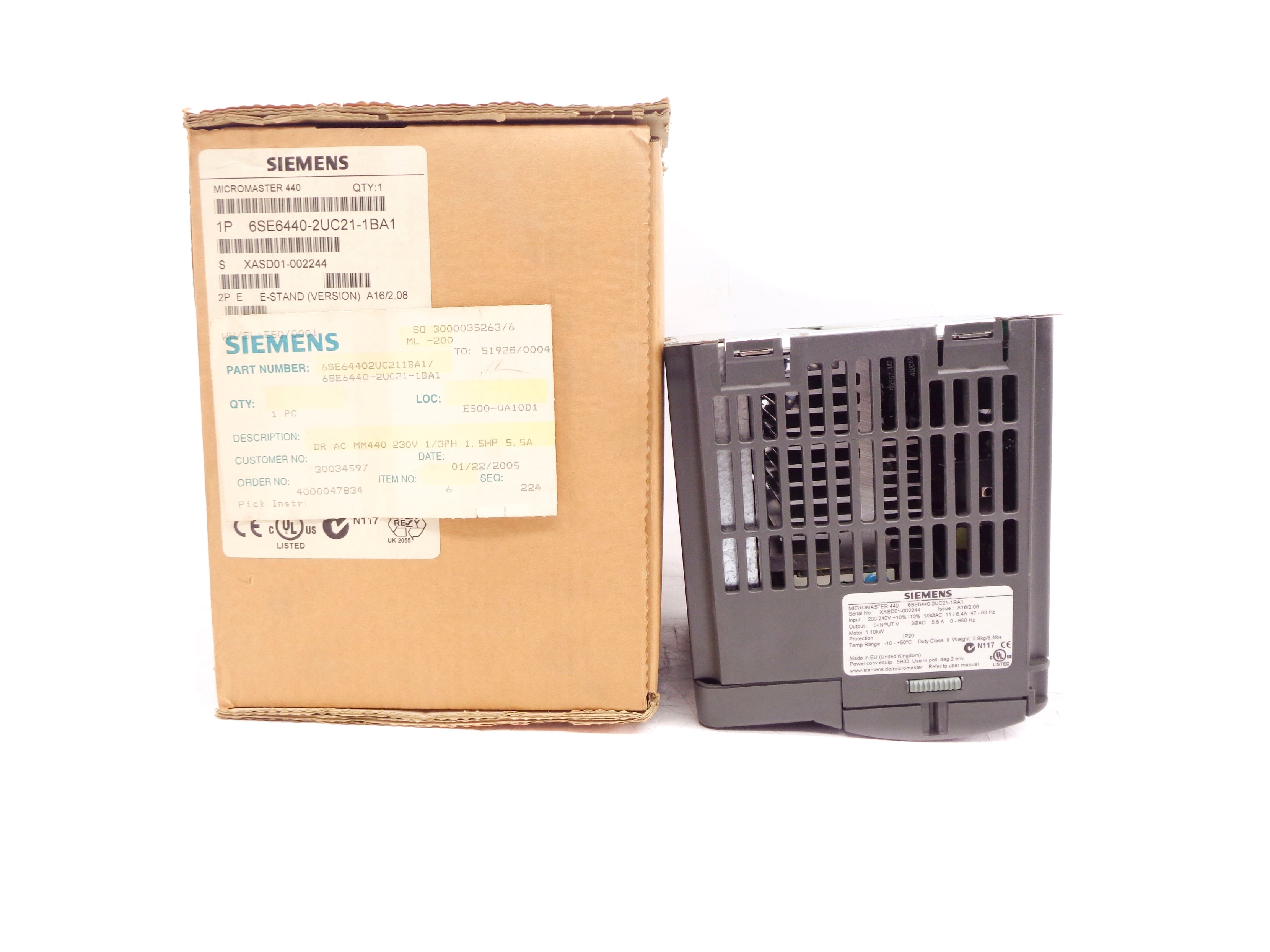 SIEMENS 6SE6440-2UC21-1BA1 NSMP