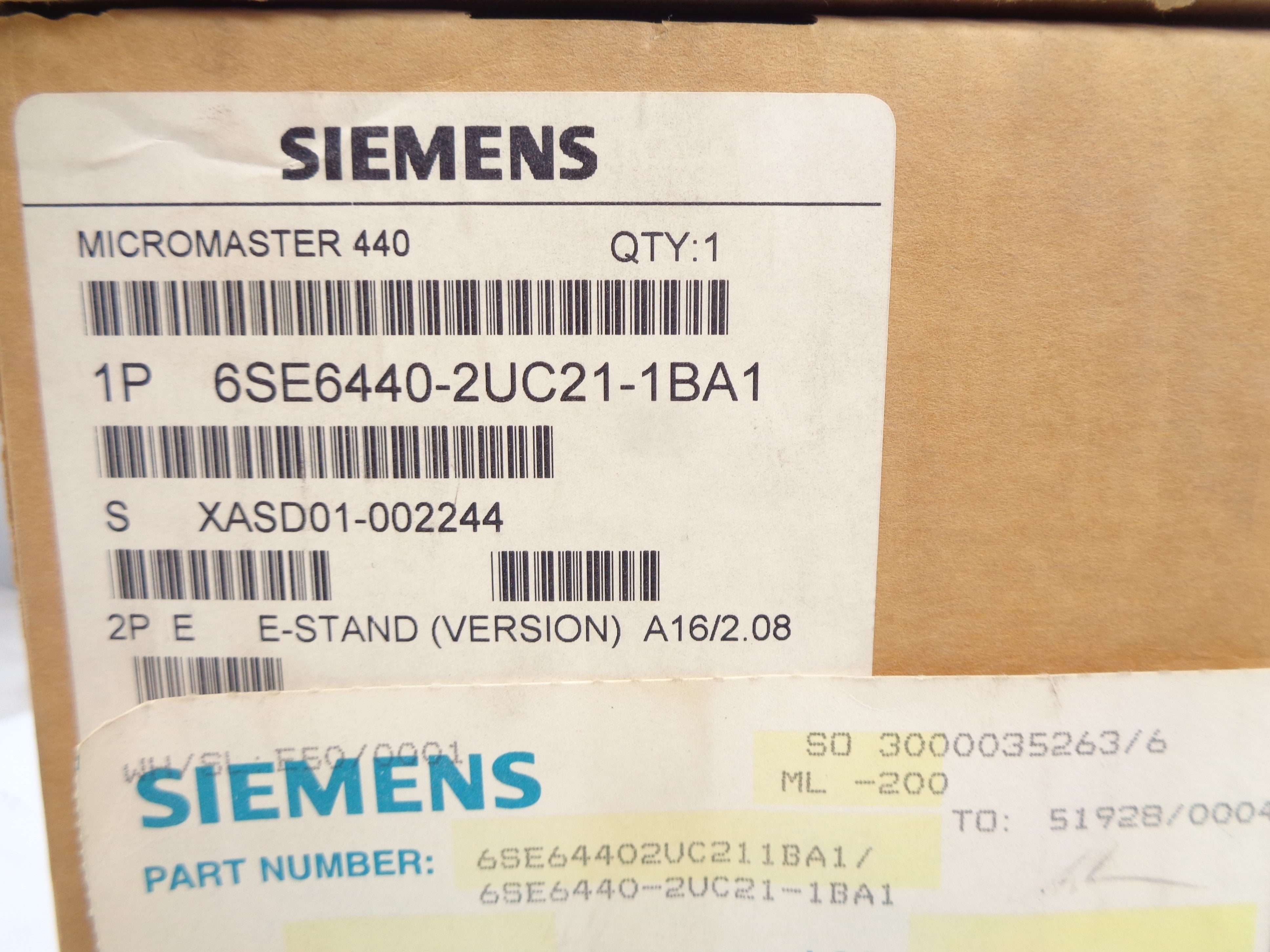 SIEMENS 6SE6440-2UC21-1BA1 NSMP