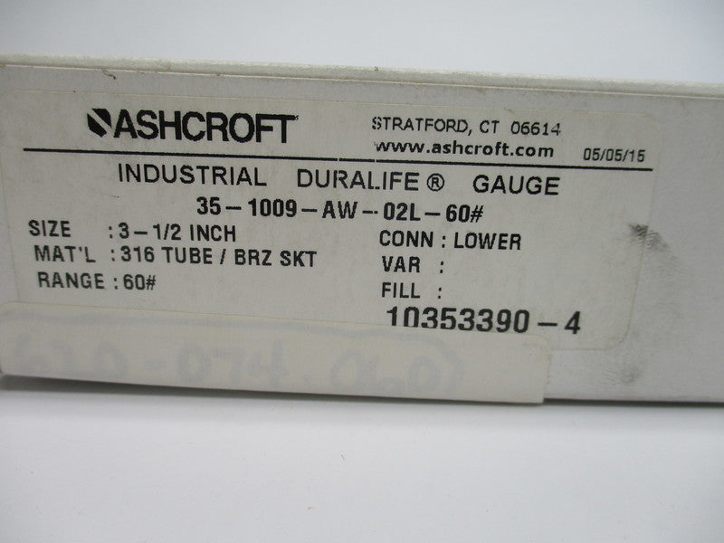 ASHCROFT 35-1009-AW-02L-60# NSMP