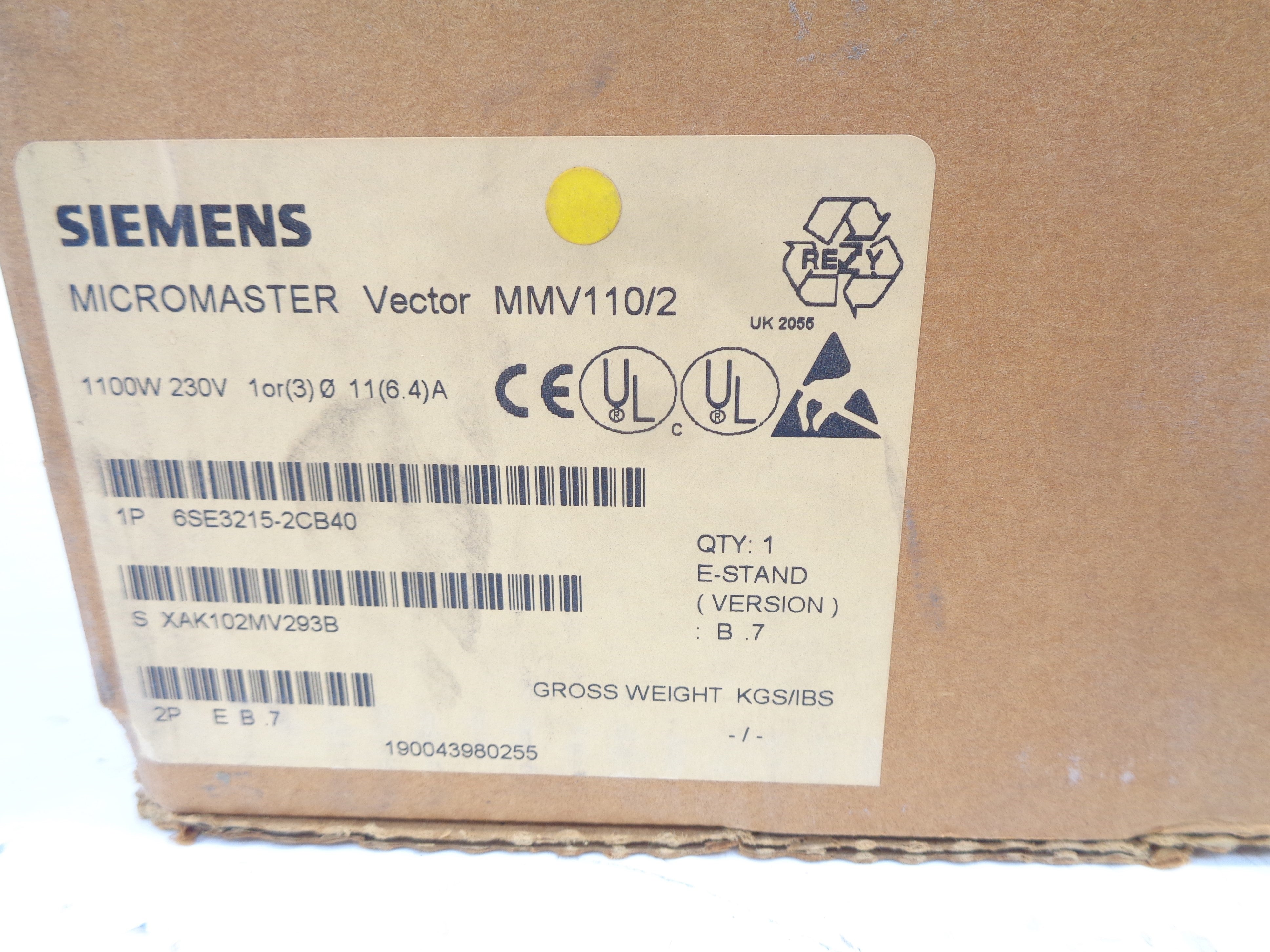 SIEMENS 6SE3215-2CB40 NSMP