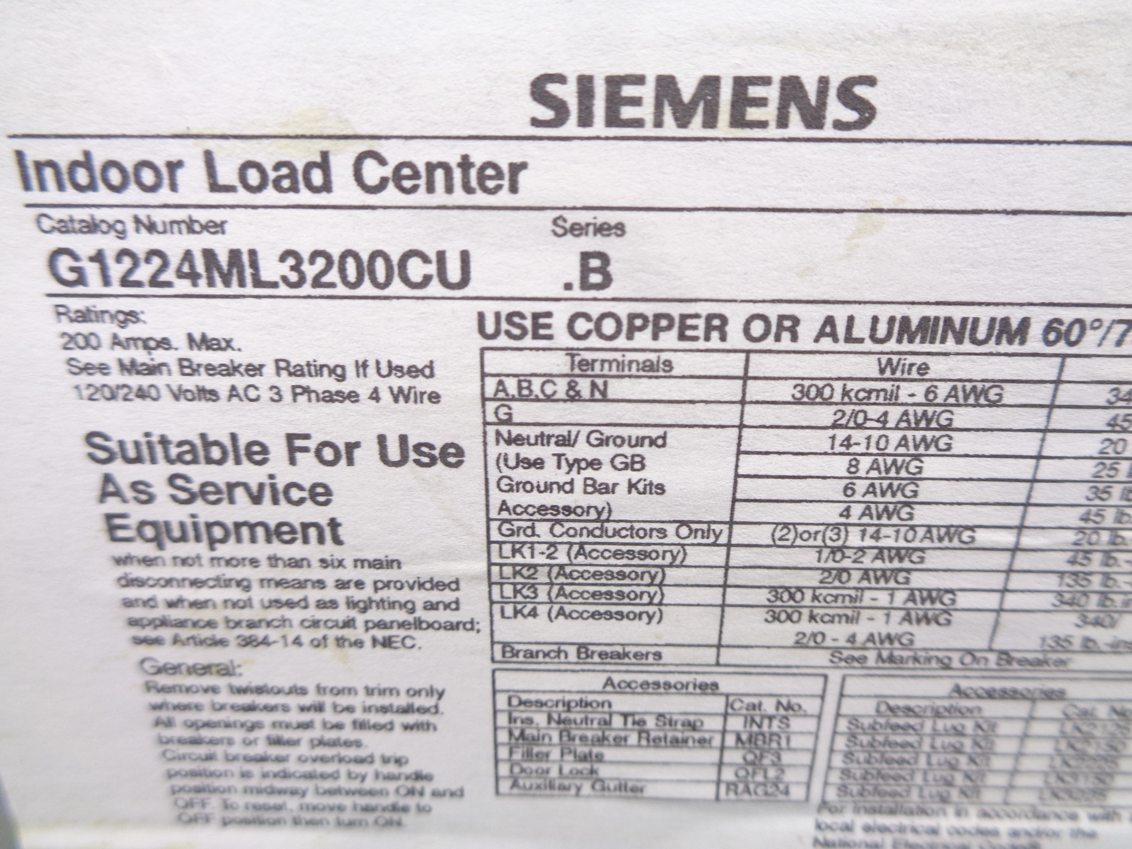 SIEMENS G1224ML3200CU SER. B NSNP