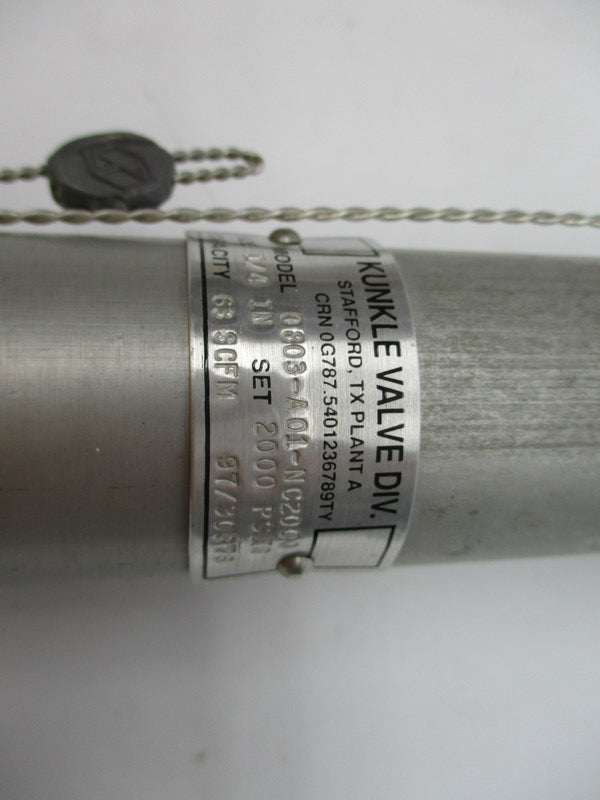 KUNKLE VALVE 0803-A01-NC2000 UNMP