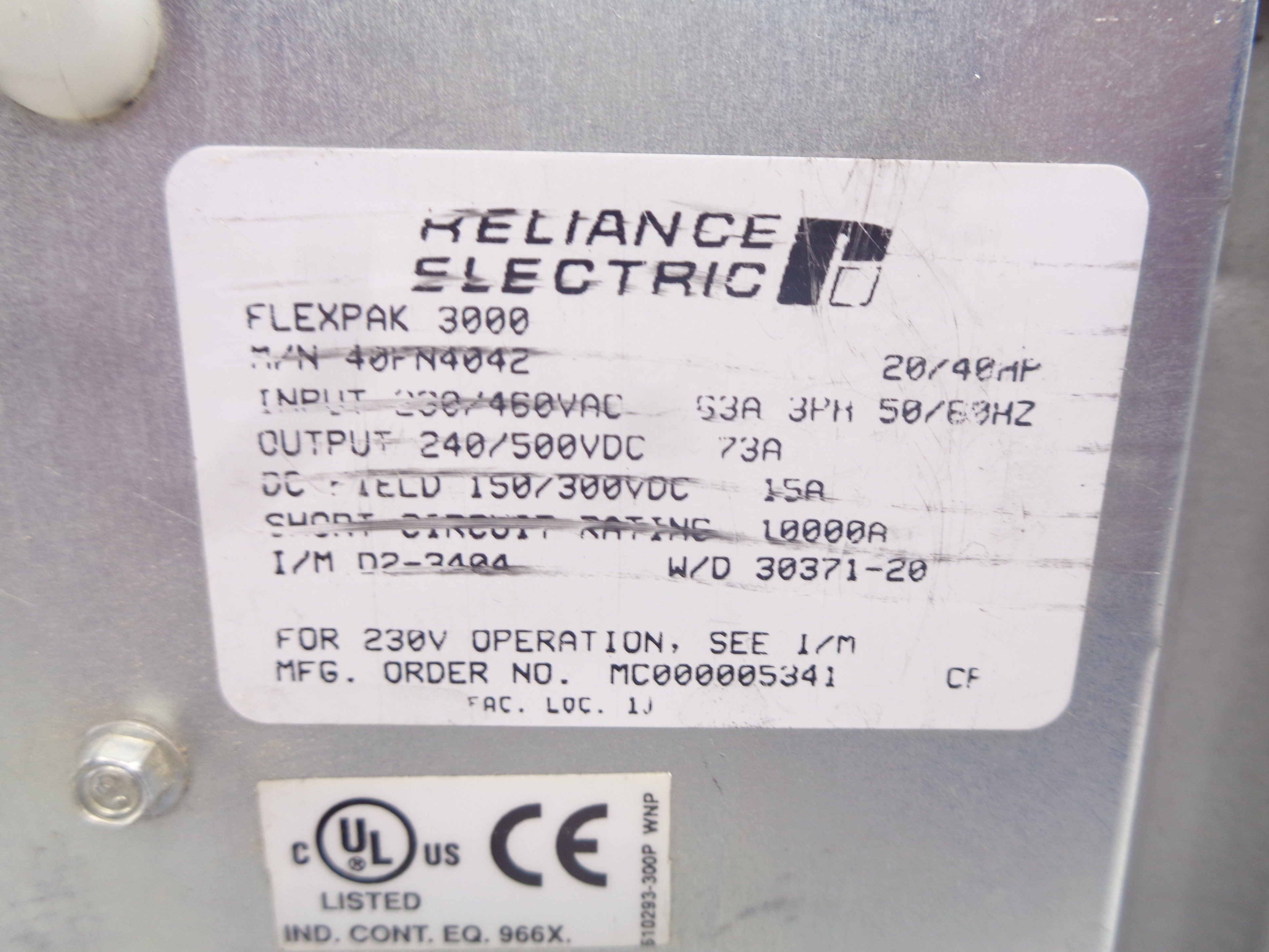 RELIANCE ELECTRIC 40FN4042 UNMP