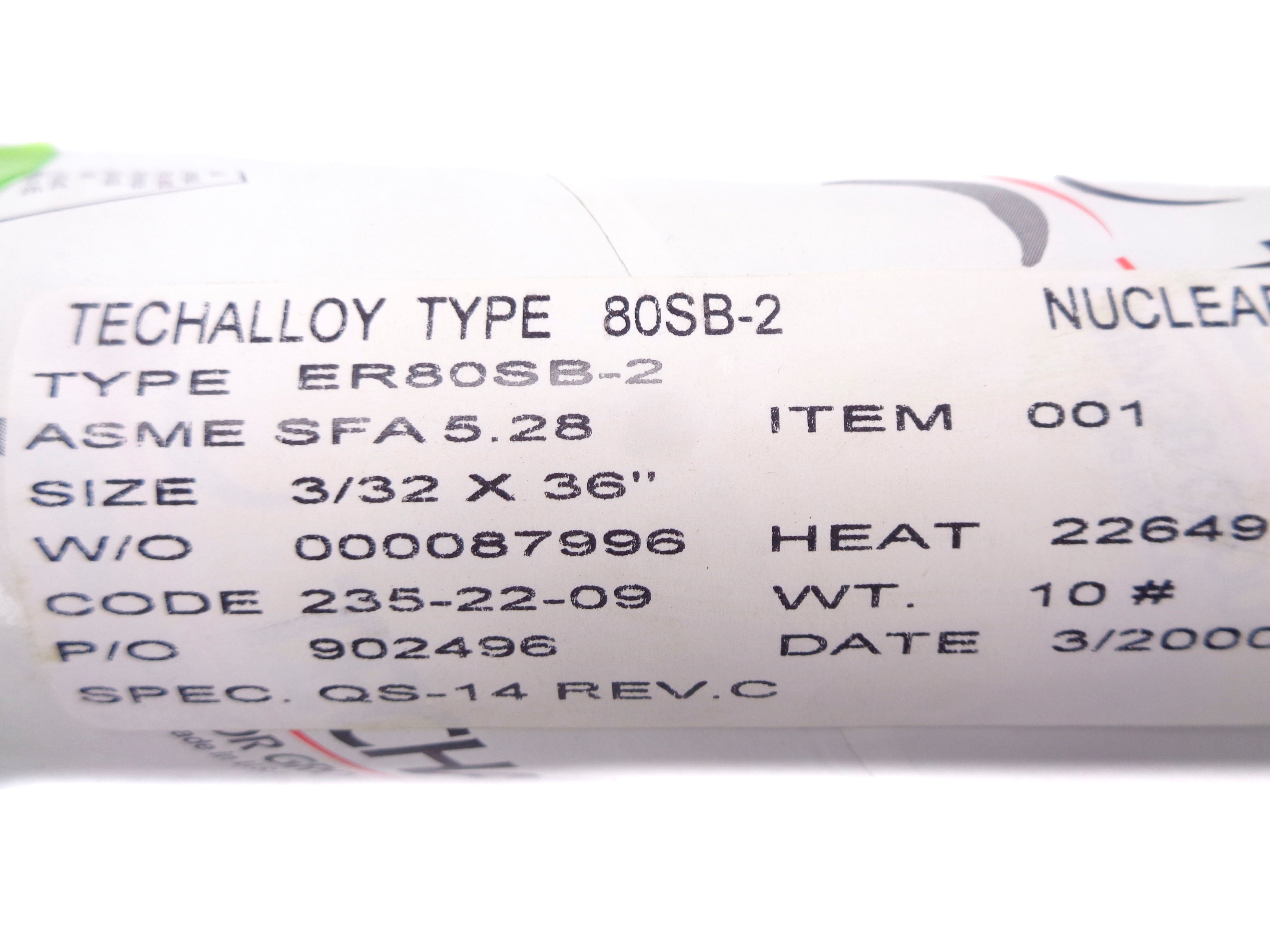 TECHALLOY ER80SB-2 10 LBS 3/32X36 NSMP