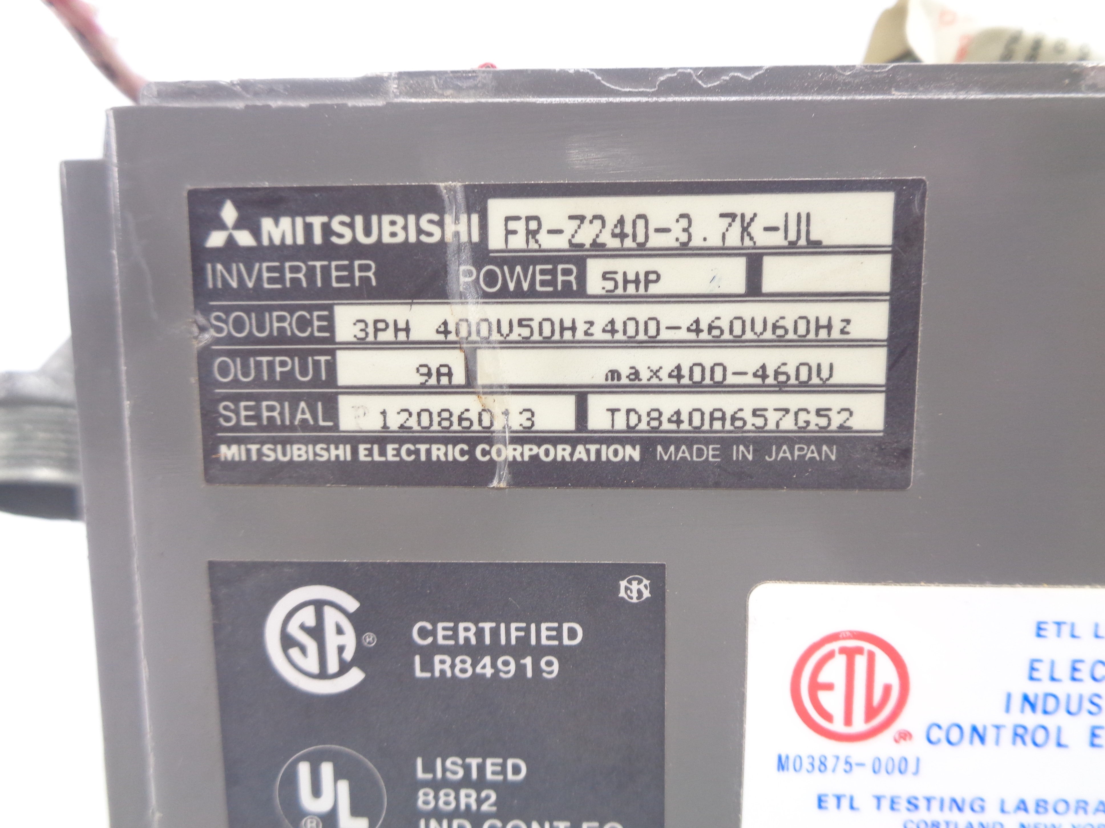 MITSUBISHI FR-Z240-3.7K-UL (AS PICTURED) UNMP