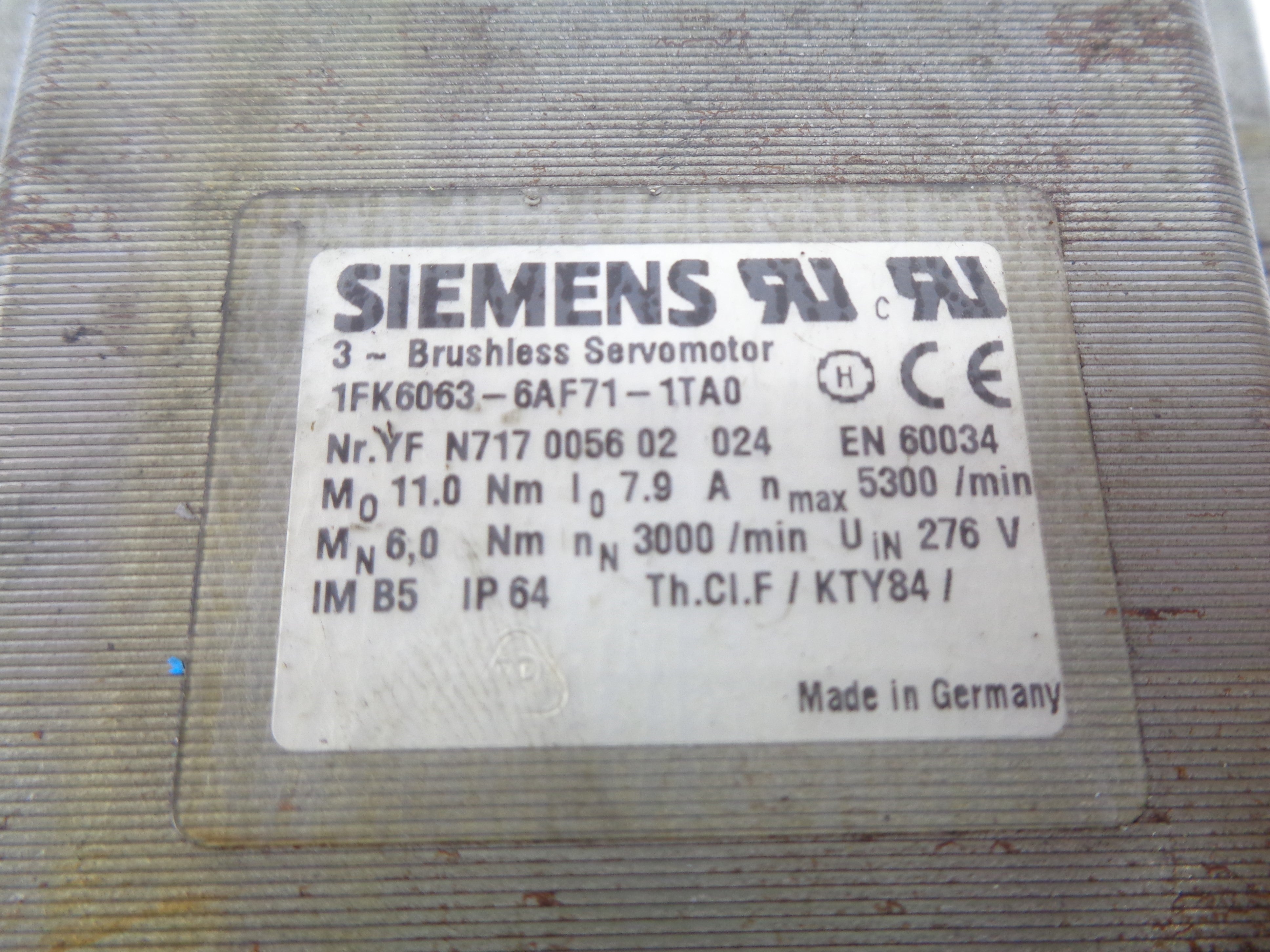 SIEMENS 1FK6063-6AF71-1TA0 (AS PICTURED) UNMP