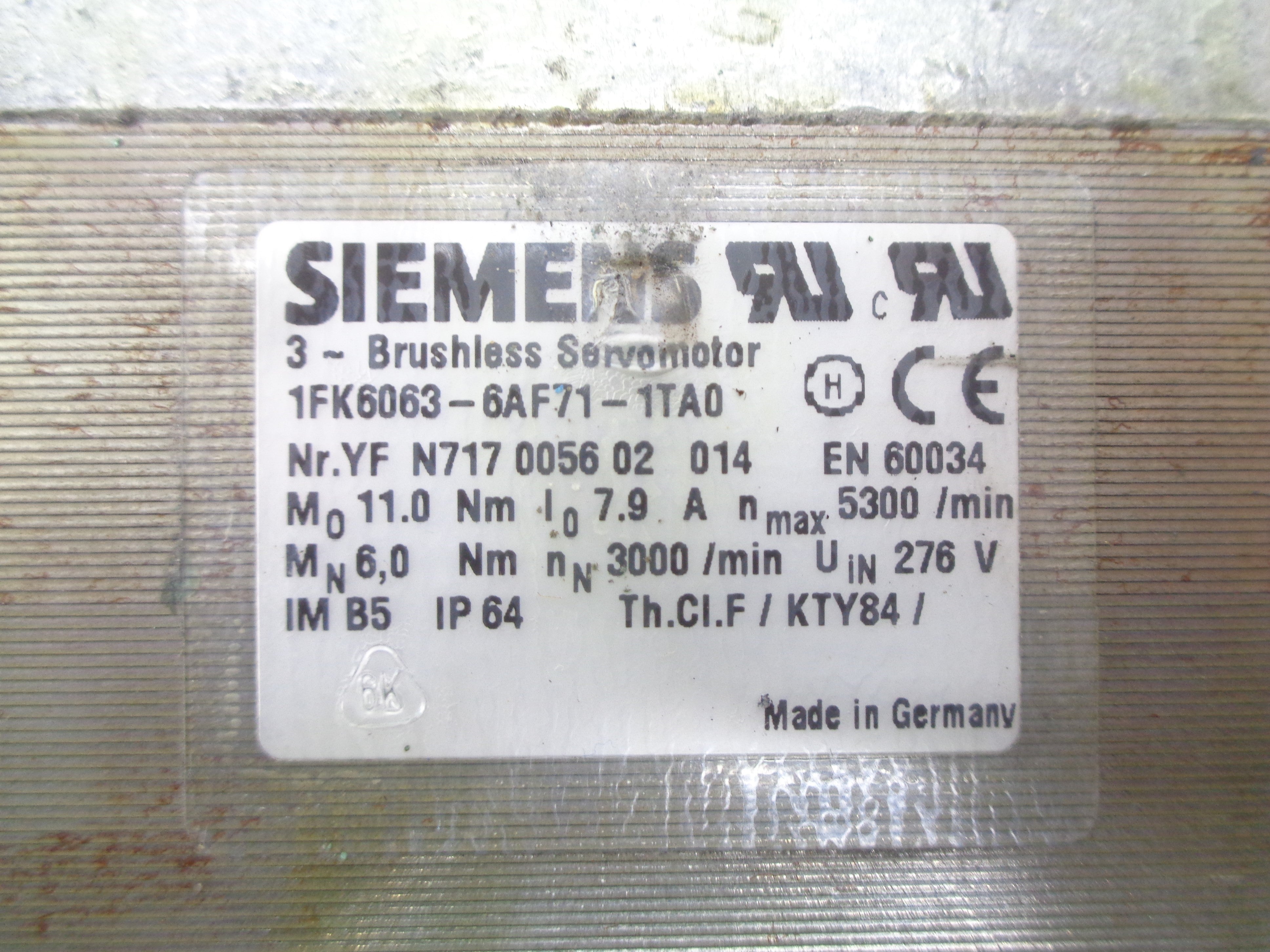 SIEMENS 1FK6063-6AF71-1TA0 (w/ACCESSORY) UNMP