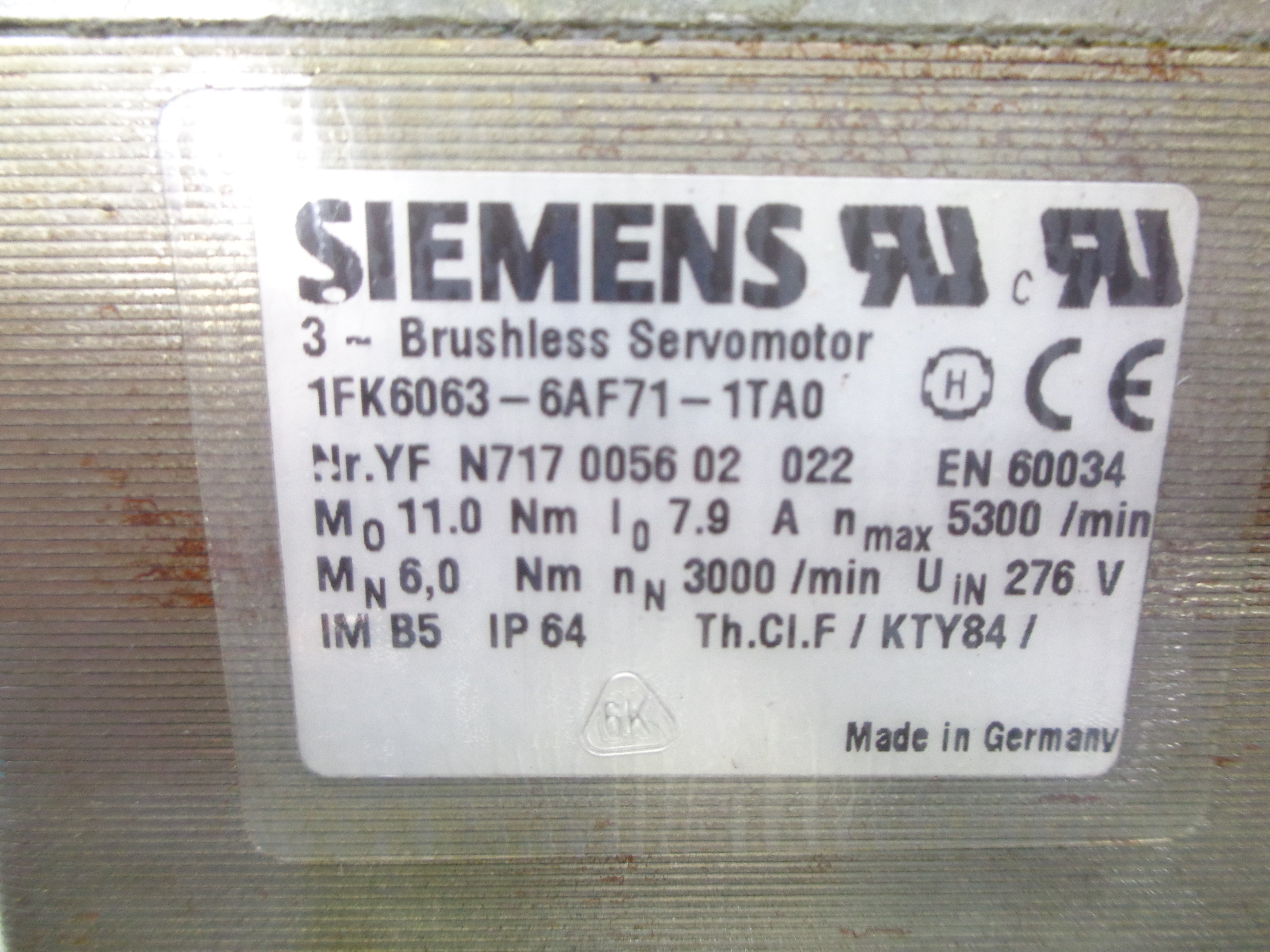 SIEMENS 1FK6063-6AF71-1TA0 (ACCESSORY INCLUDED) UNMP