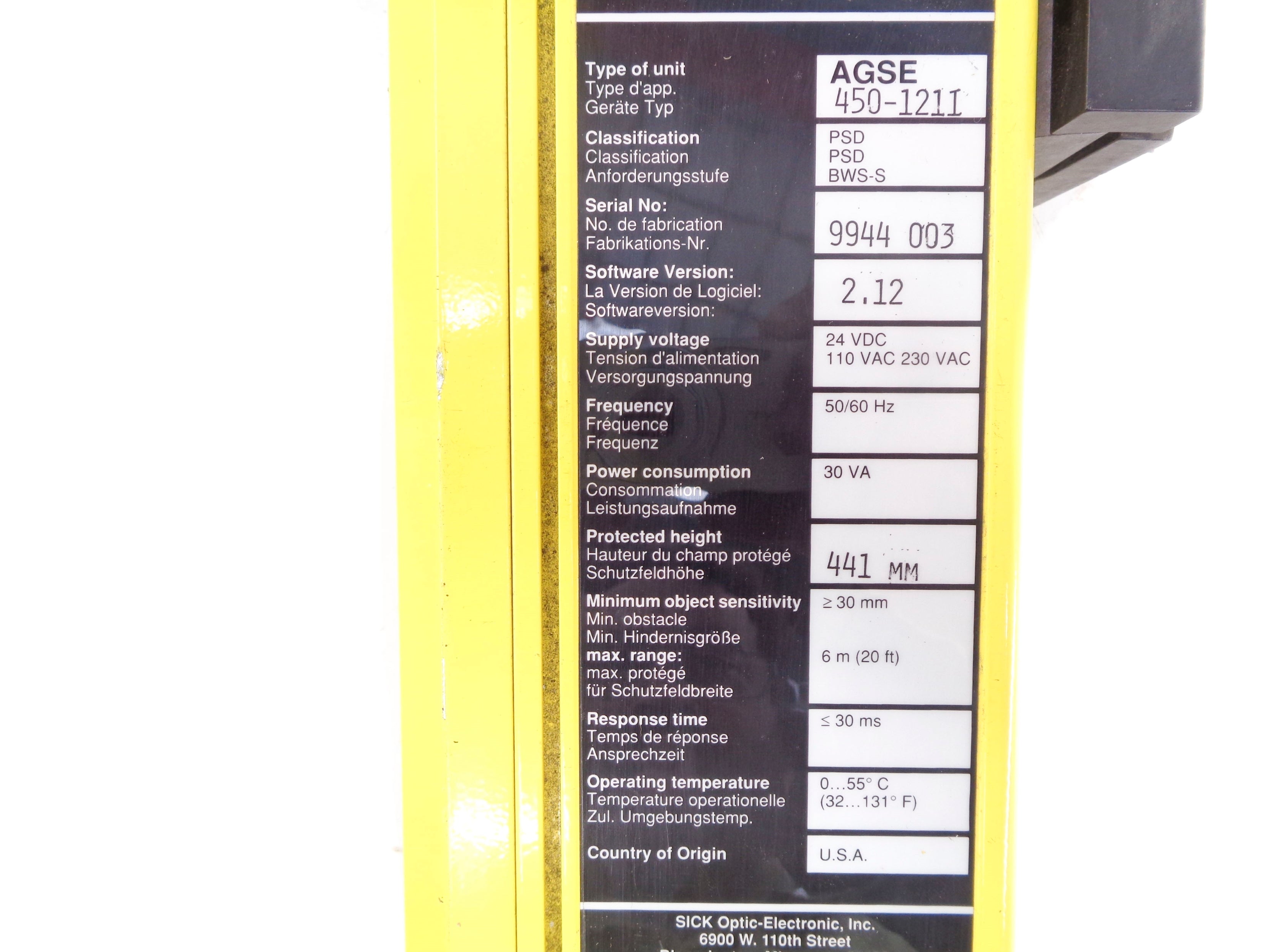 SICK AGSE450-1211 NSNP
