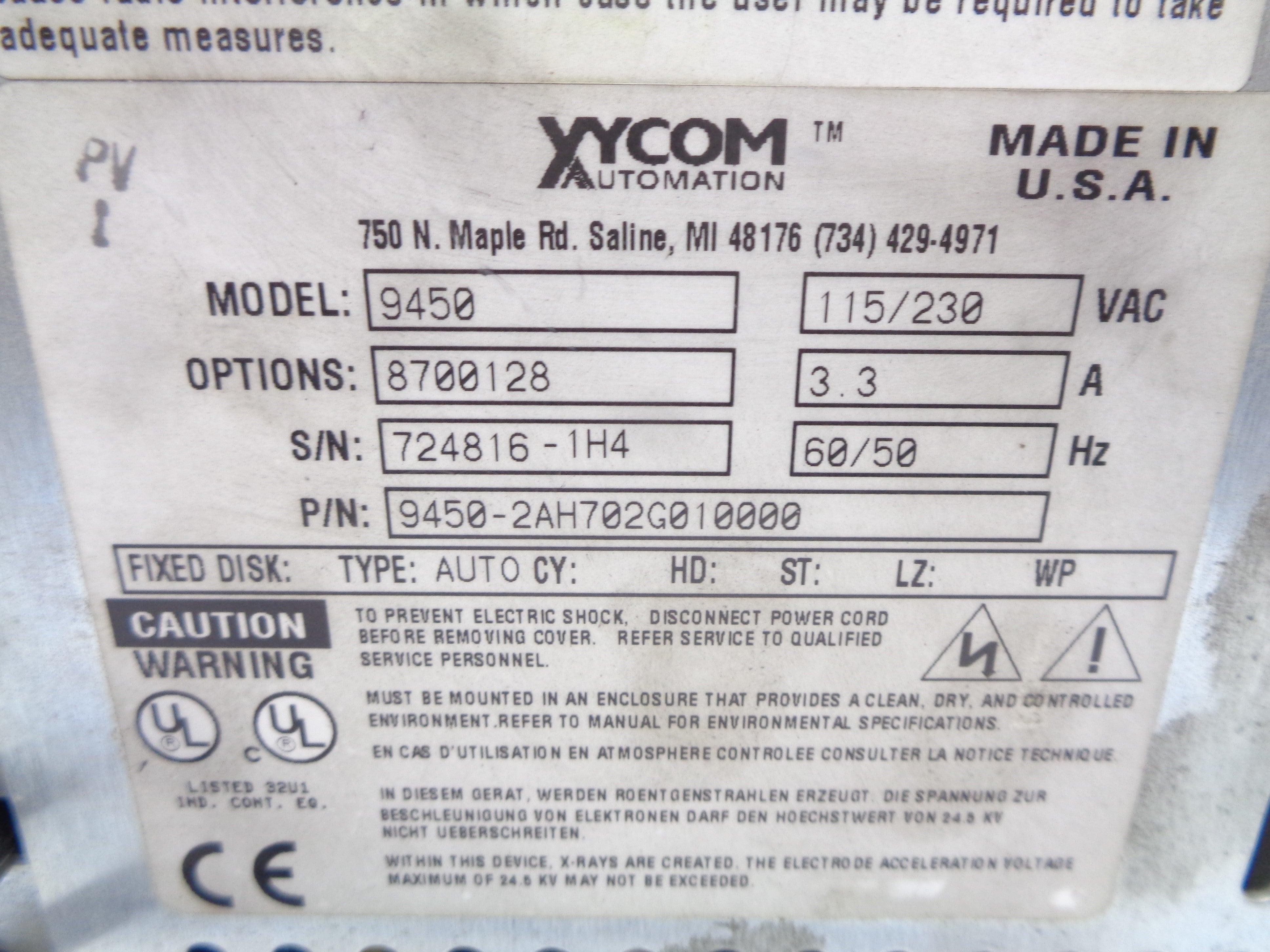 XYCOM 9450-2AH702G010000 UNMP