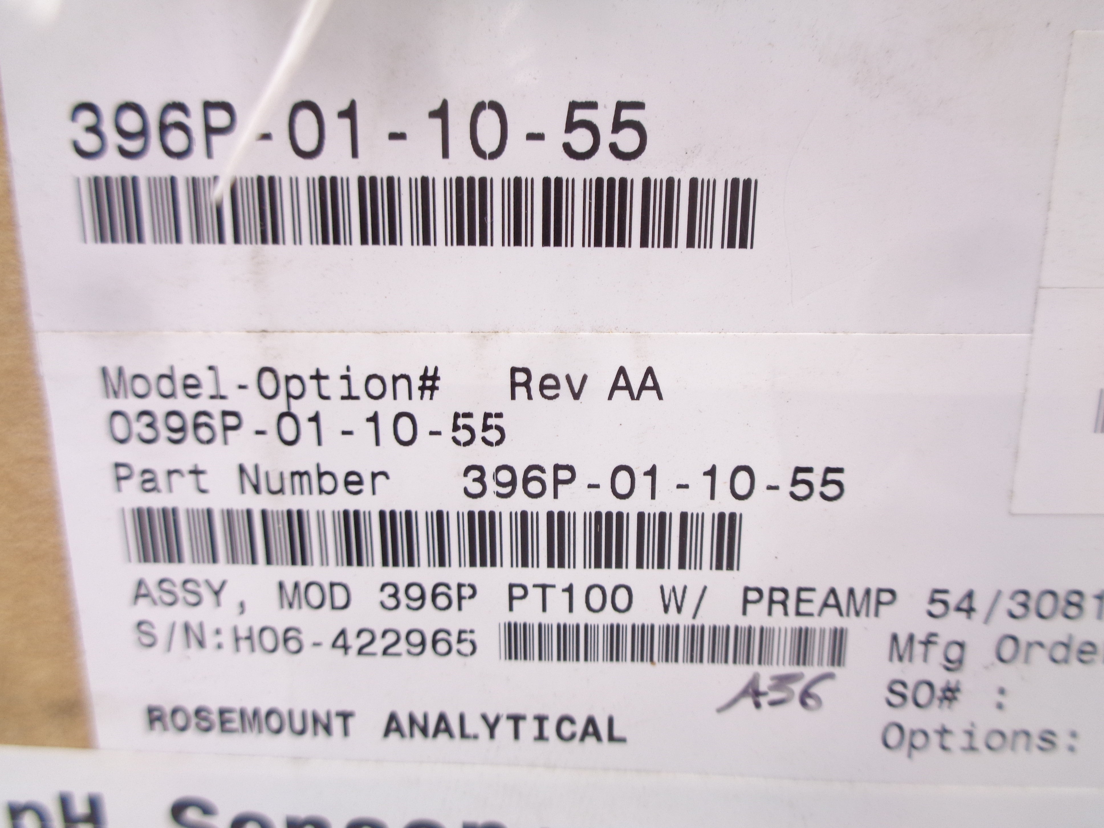 ROSEMOUNT 396P-01-10-55 NSMP