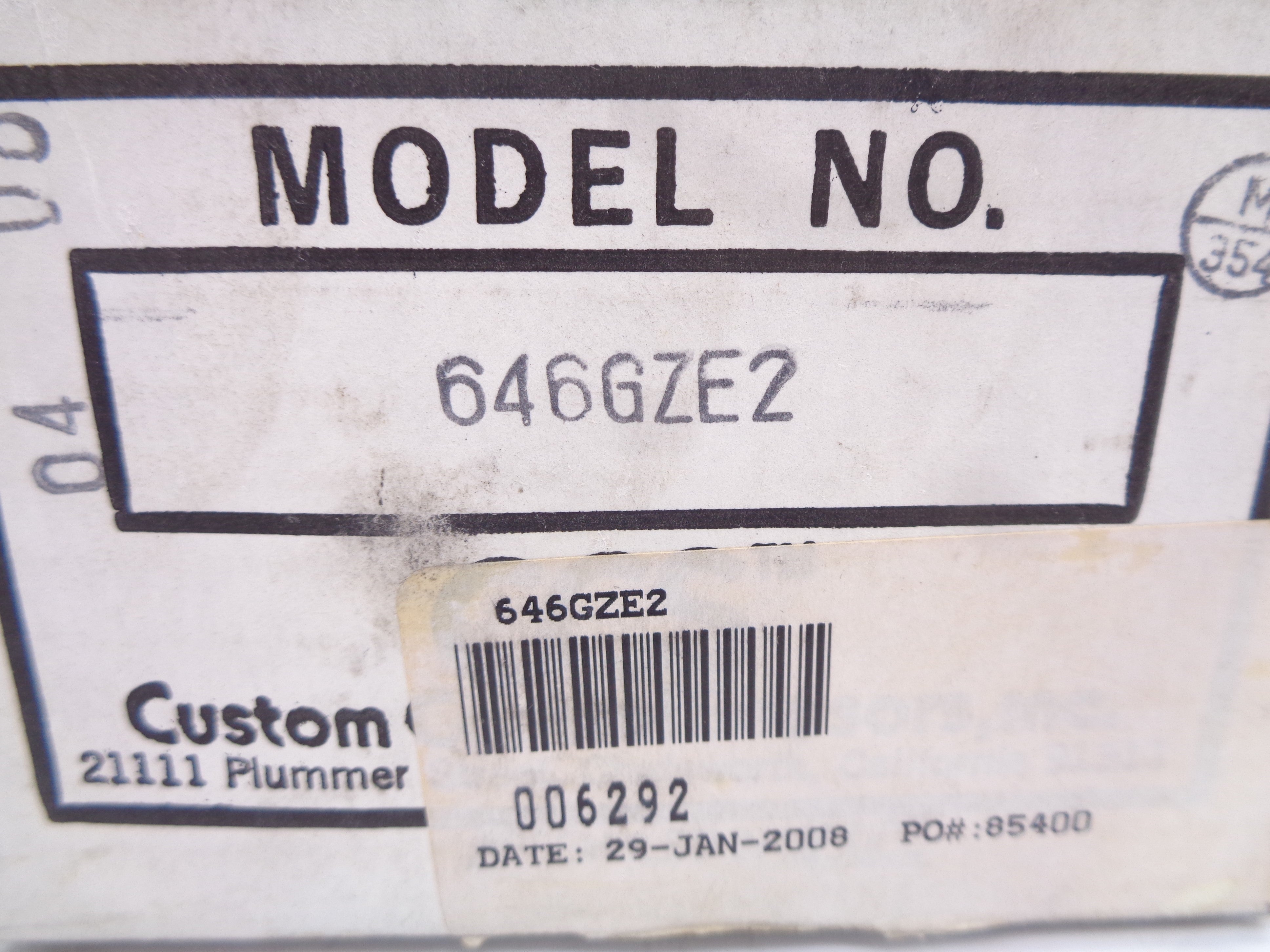 CUSTOM CONTROL SYSTEMS 646GZE2 5000PSI NSMP
