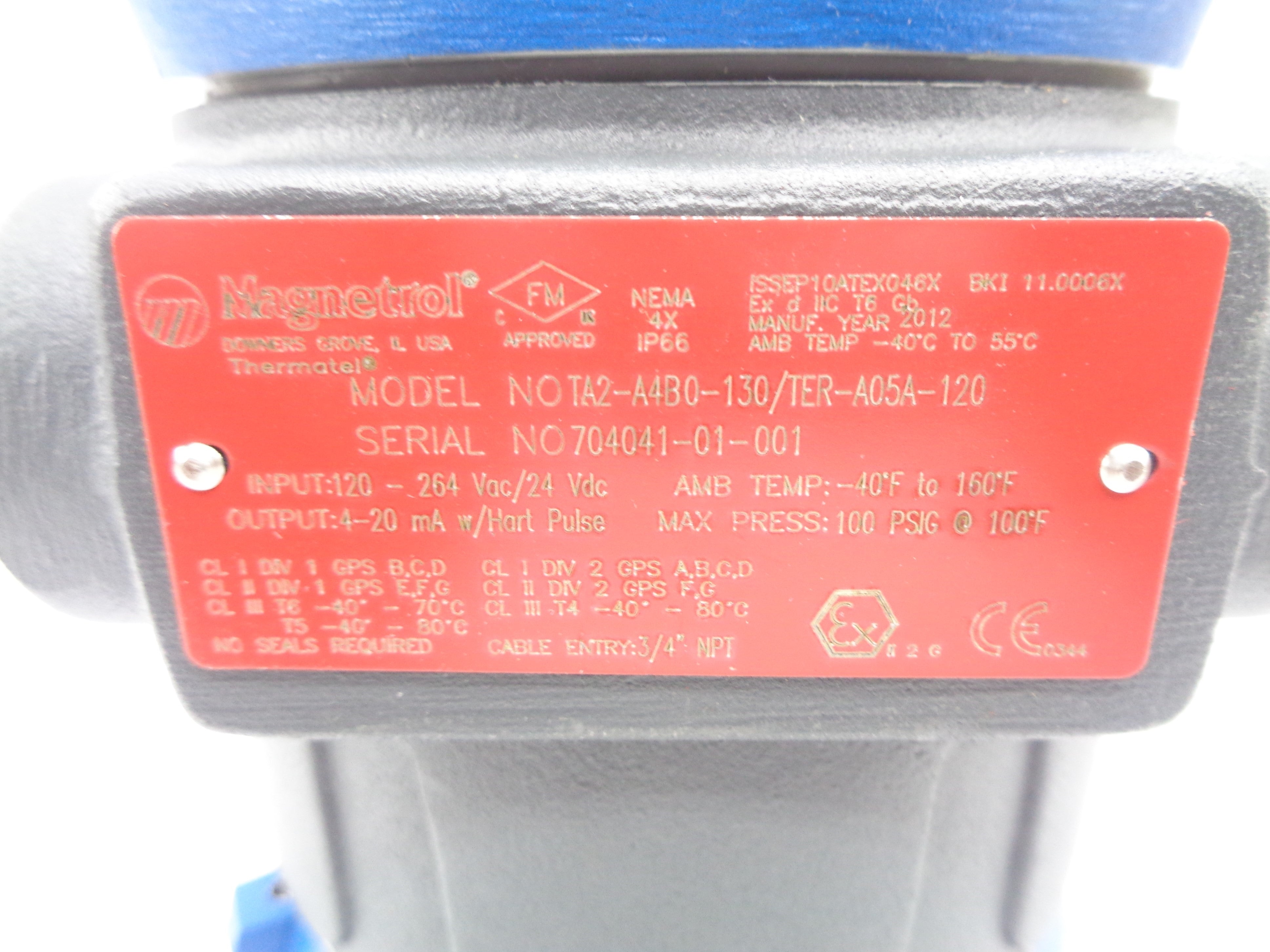 MAGNETROL TA2-A4B0-130/TER-A05A-120 100PSI NSNP
