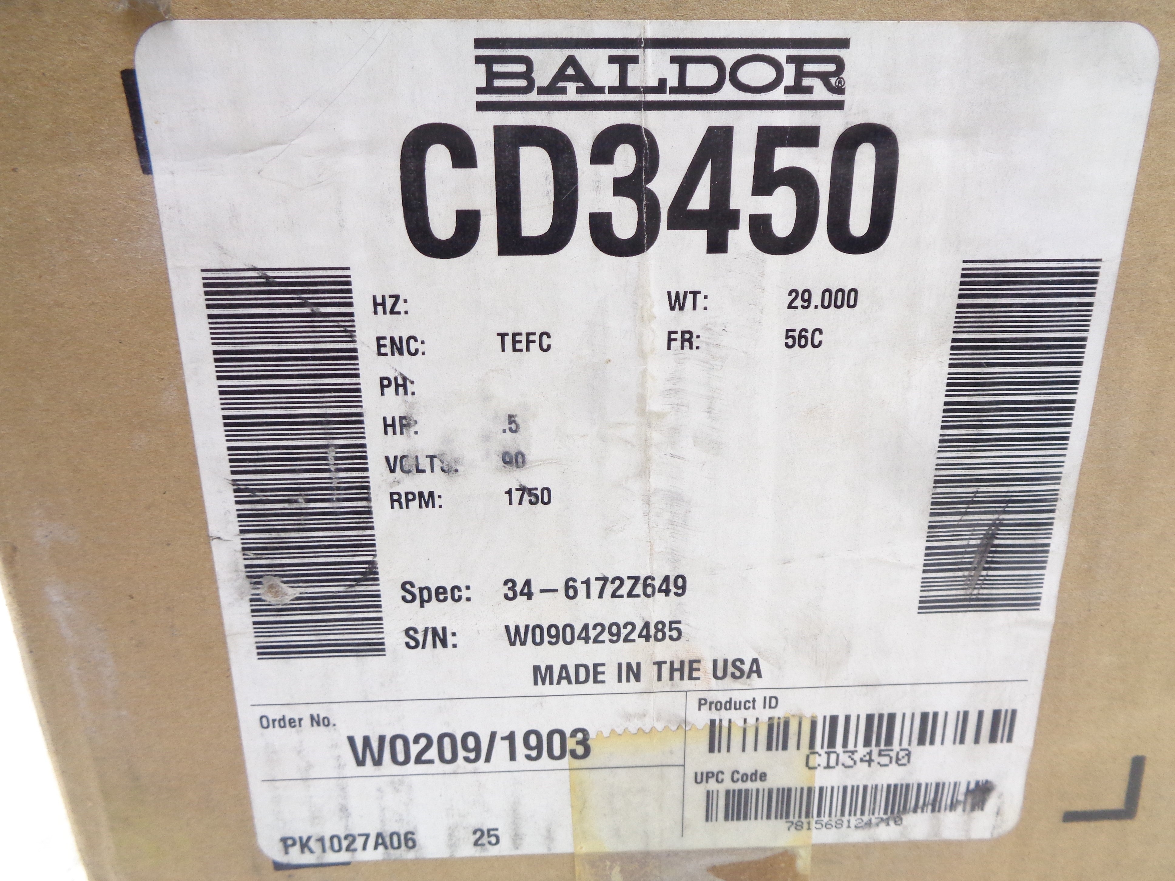 BALDOR CD3450 NSMP