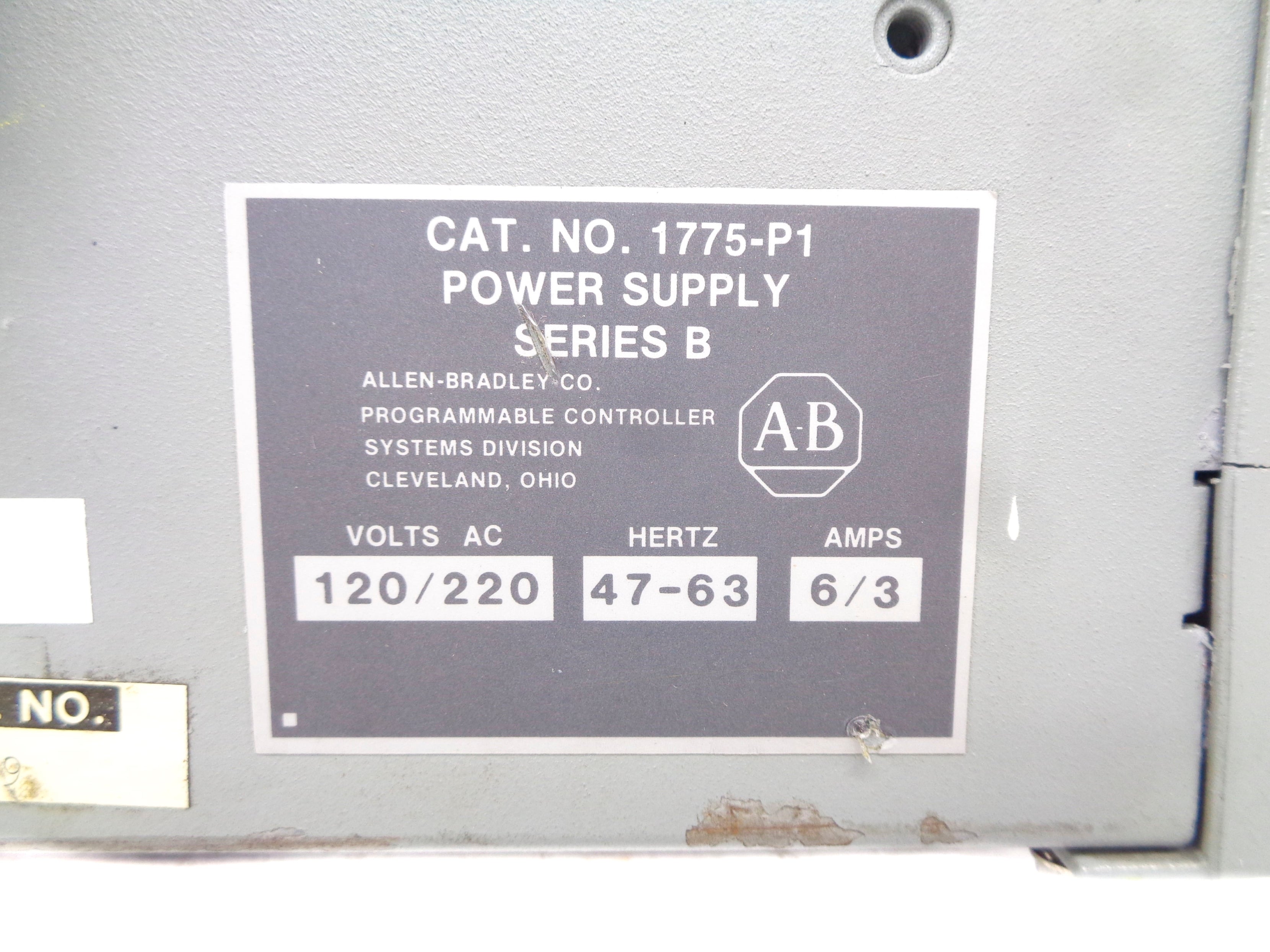 ALLEN BRADLEY 1775-P1 SER. B UNMP