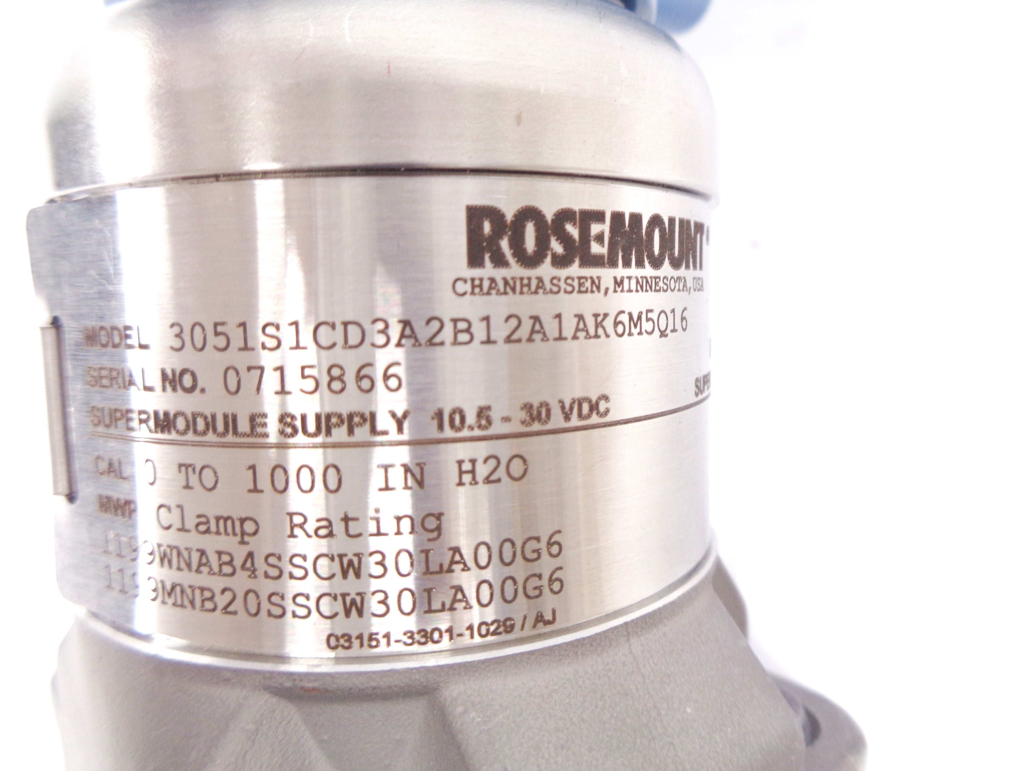 ROSEMOUNT 3051S1CD3A2B12A1AK6M5Q16 NSMP