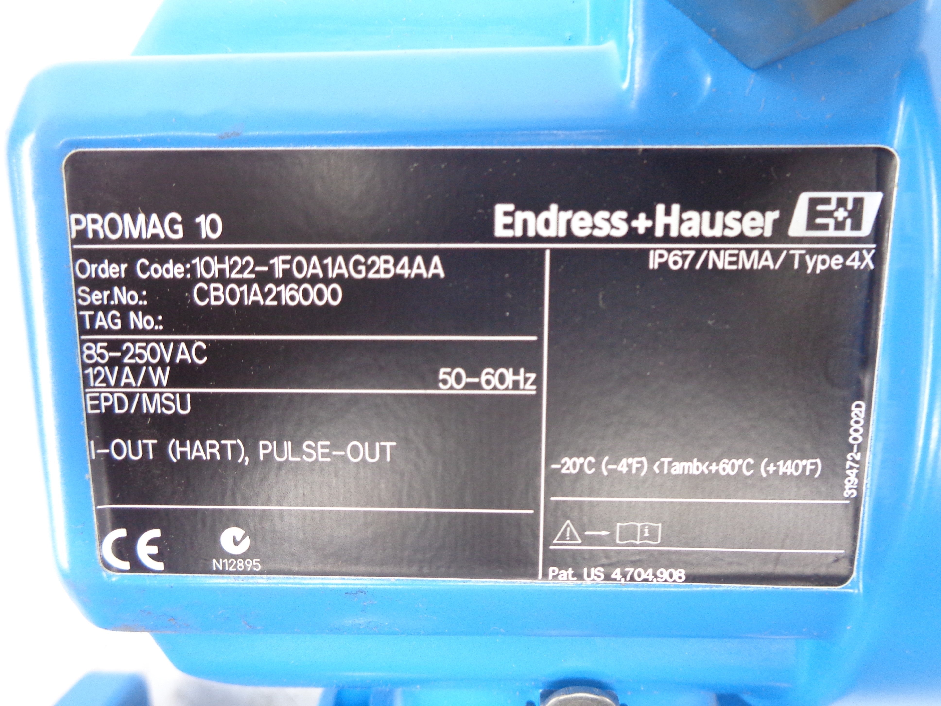 ENDRESS+HAUSER PROMAG 10 10H22-1F0A1AG2B4AA NSNP