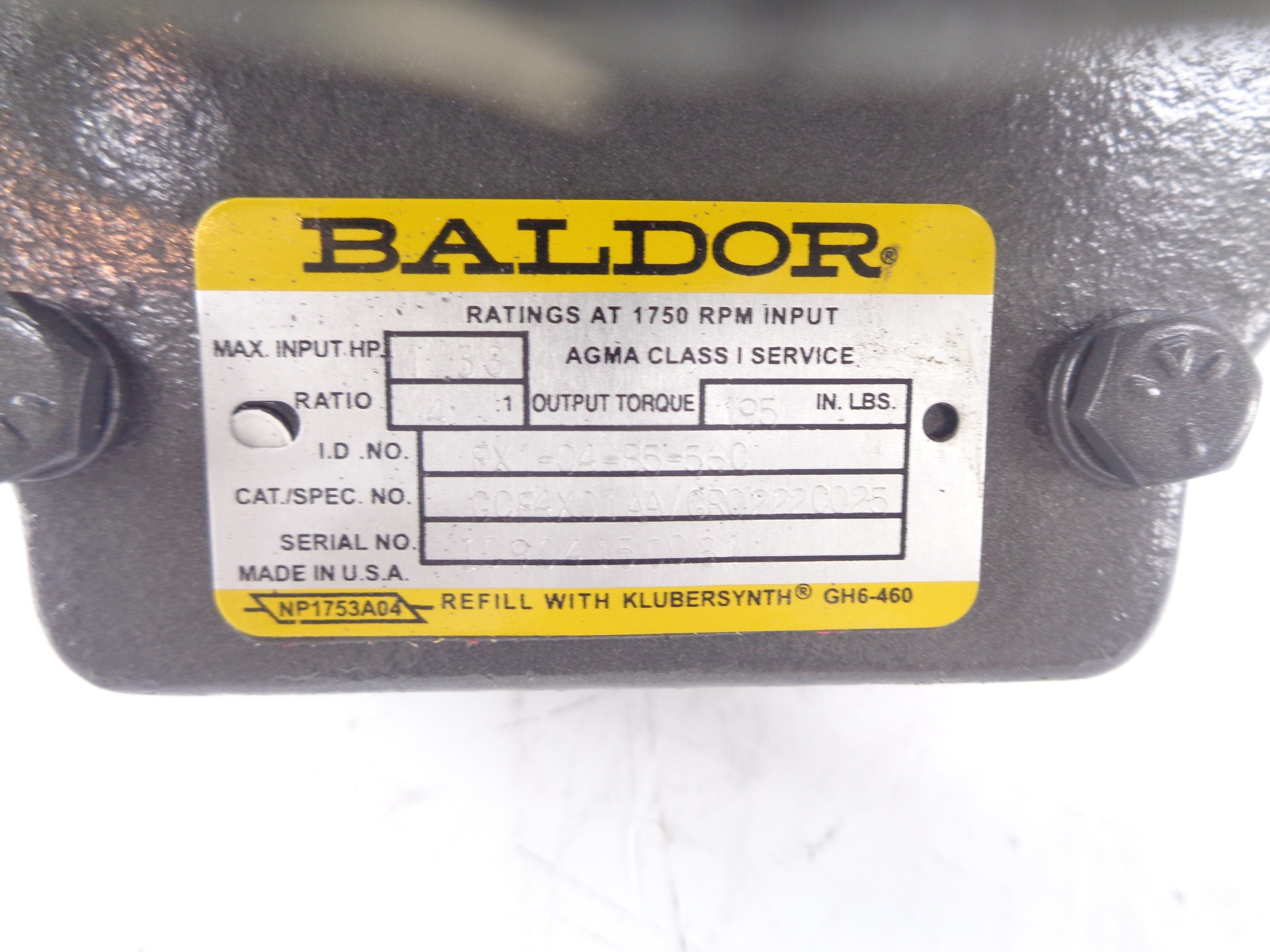 BALDOR GCF4X01AA/GR0222C025 NSNP