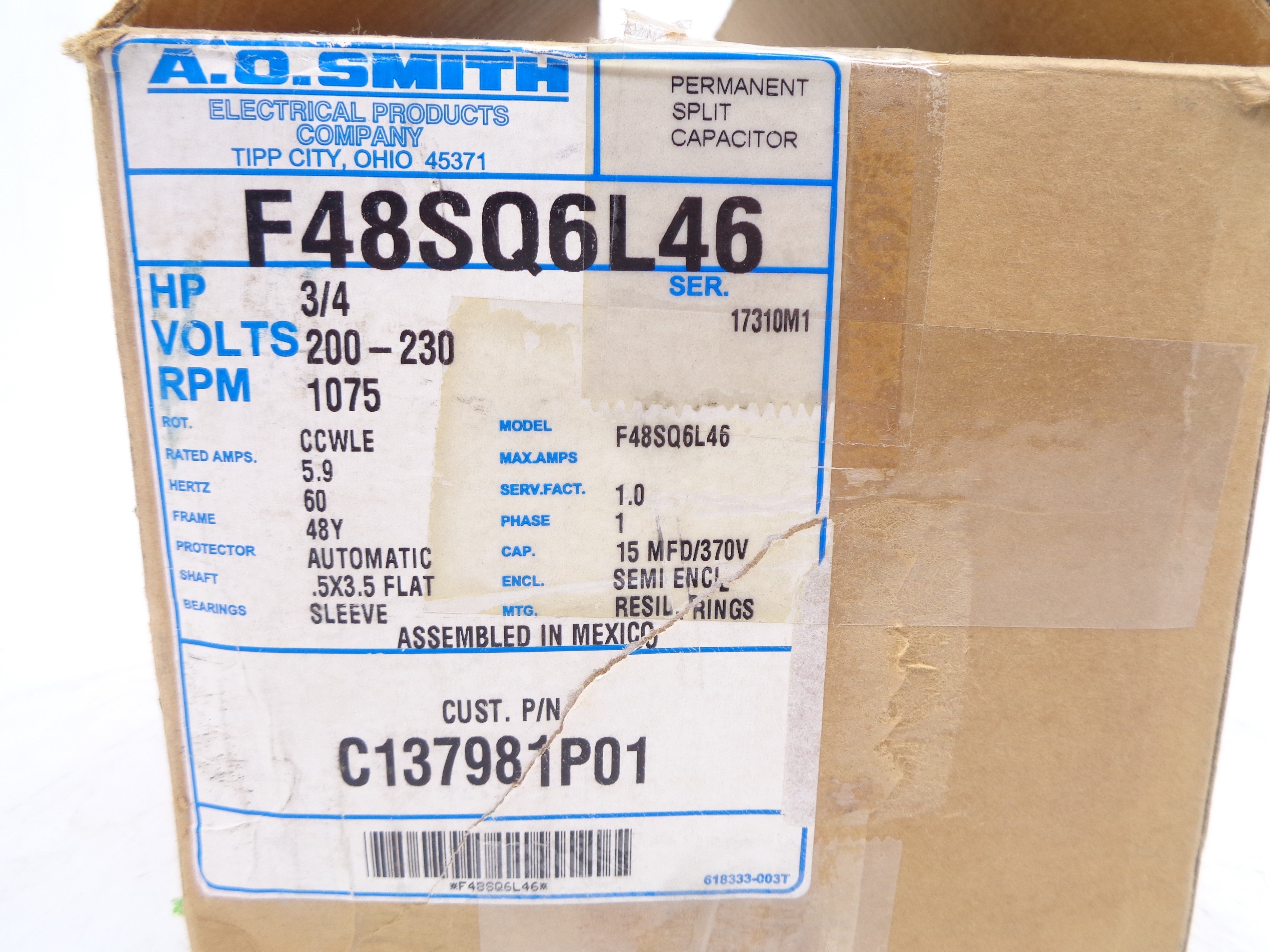 A.O. SMITH F48SQ6L46 NSMP
