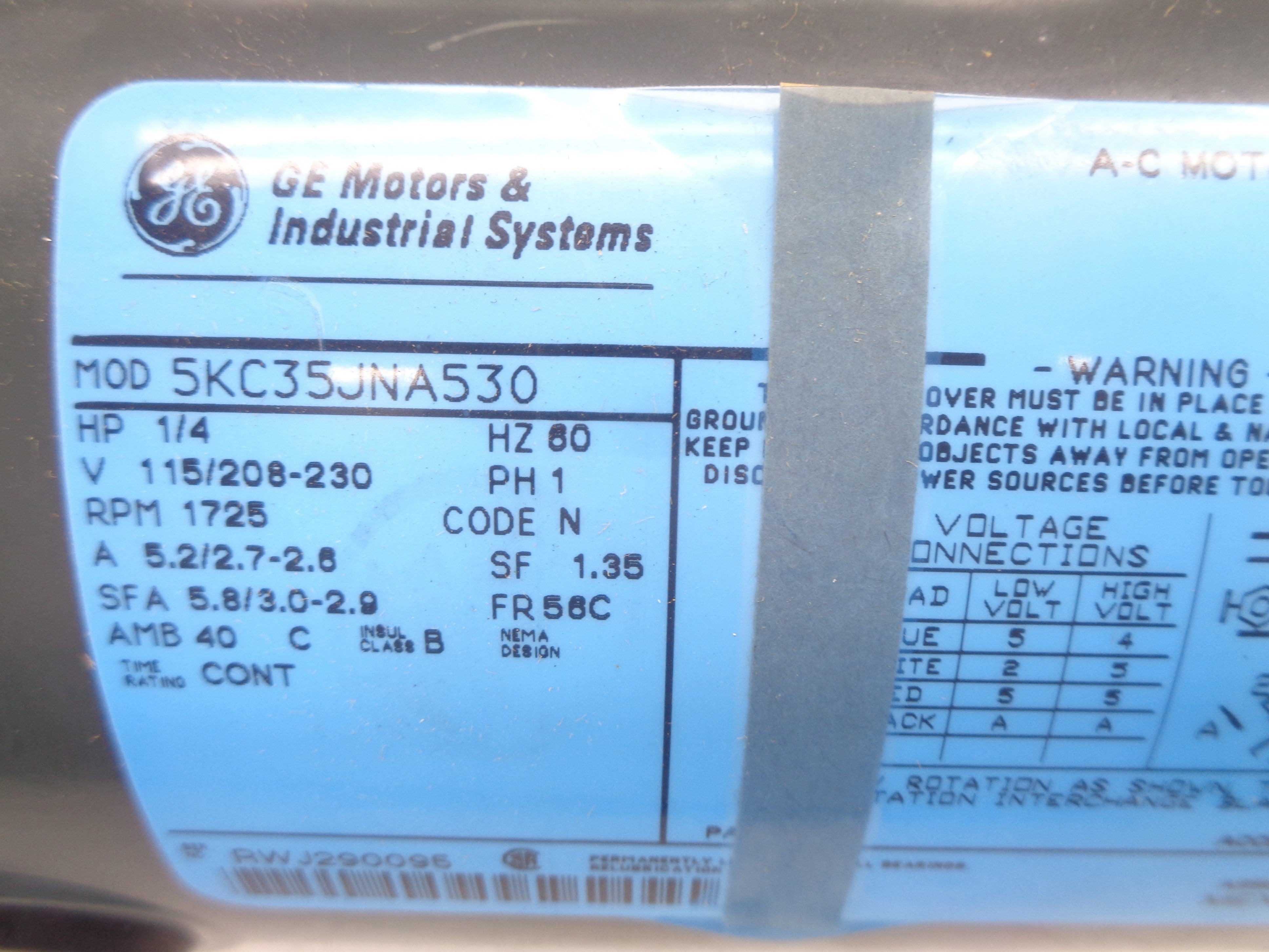 GENERAL ELECTRIC 5KC35JNA530 NSMP
