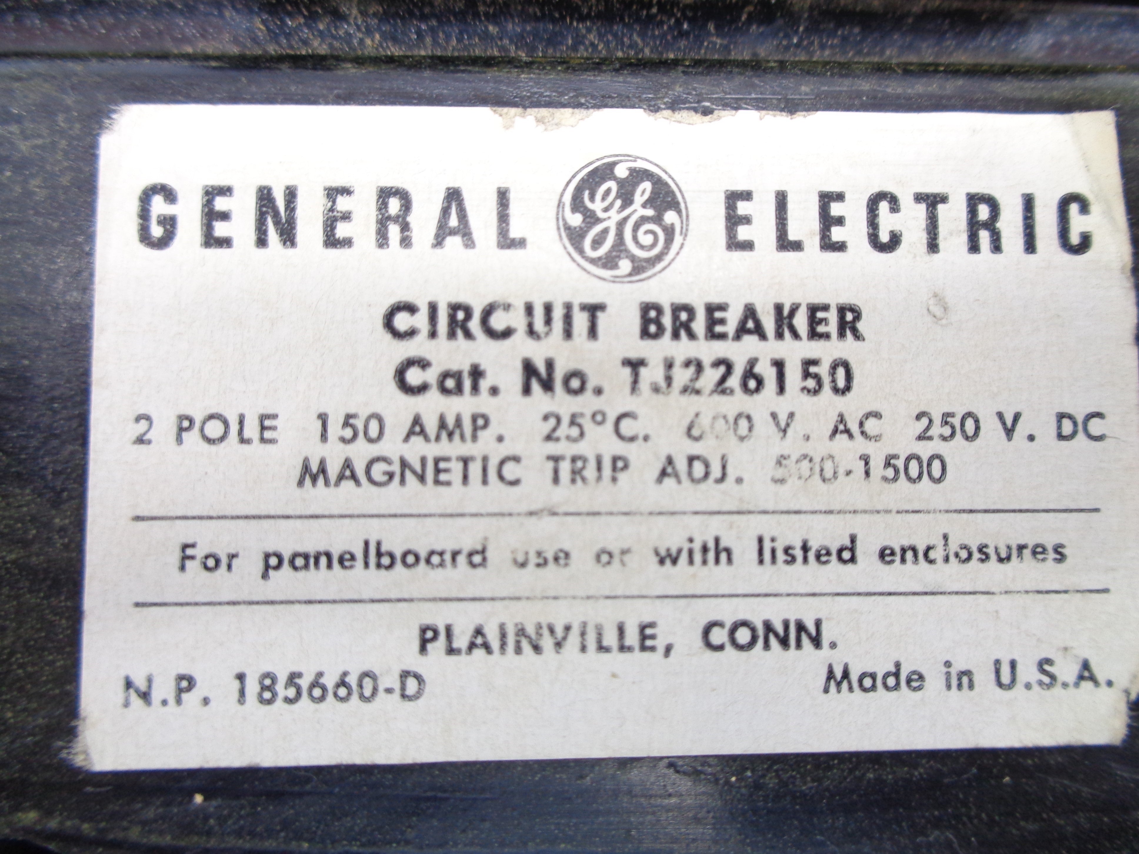 GENERAL ELECTRIC TJ226150 600V 150A (AS PICTURED) NSNP