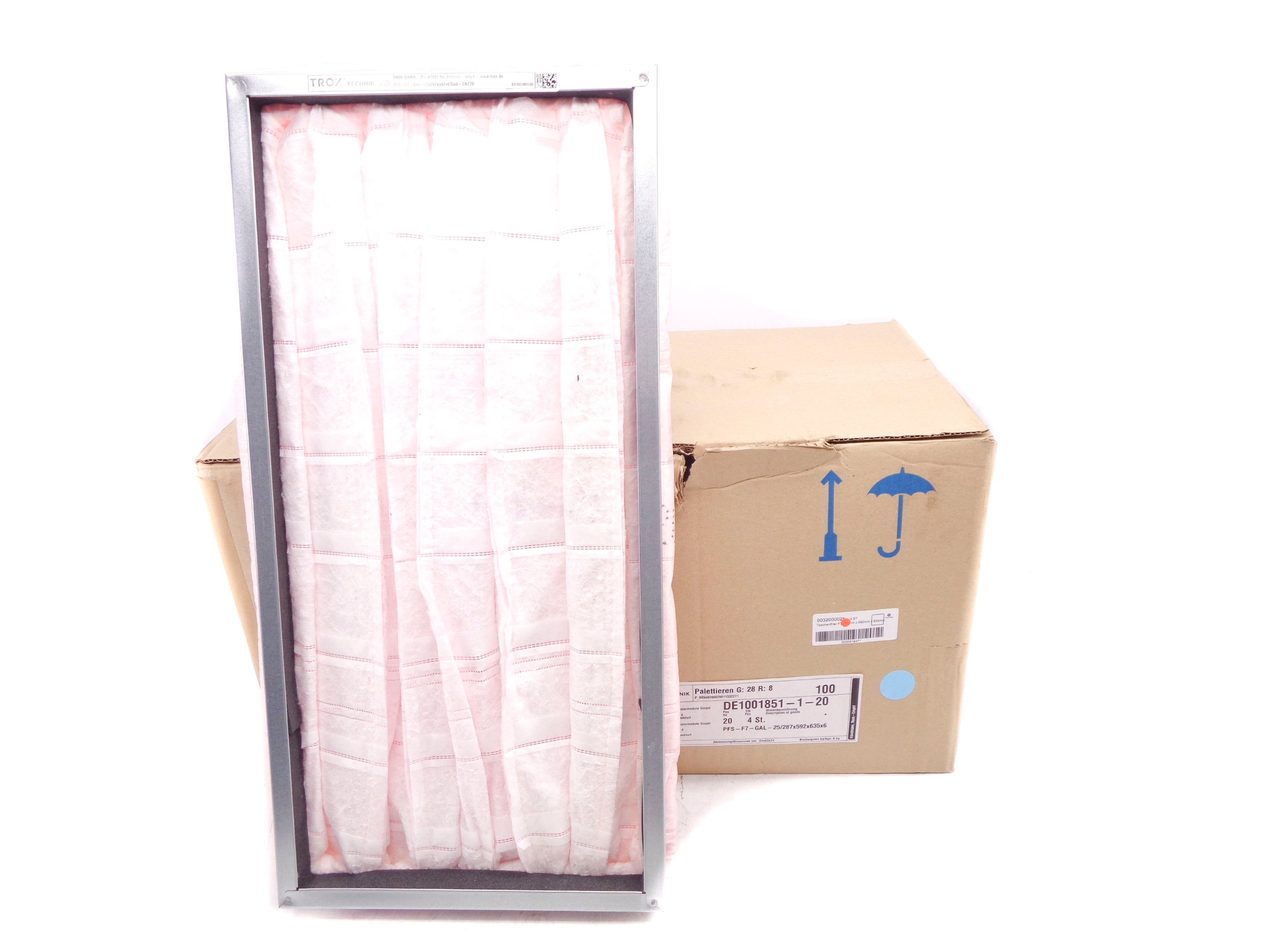TROX TECHNIK PFS-F7-GAL-25/287X592X635X6 (PKG OF 4) NSMP