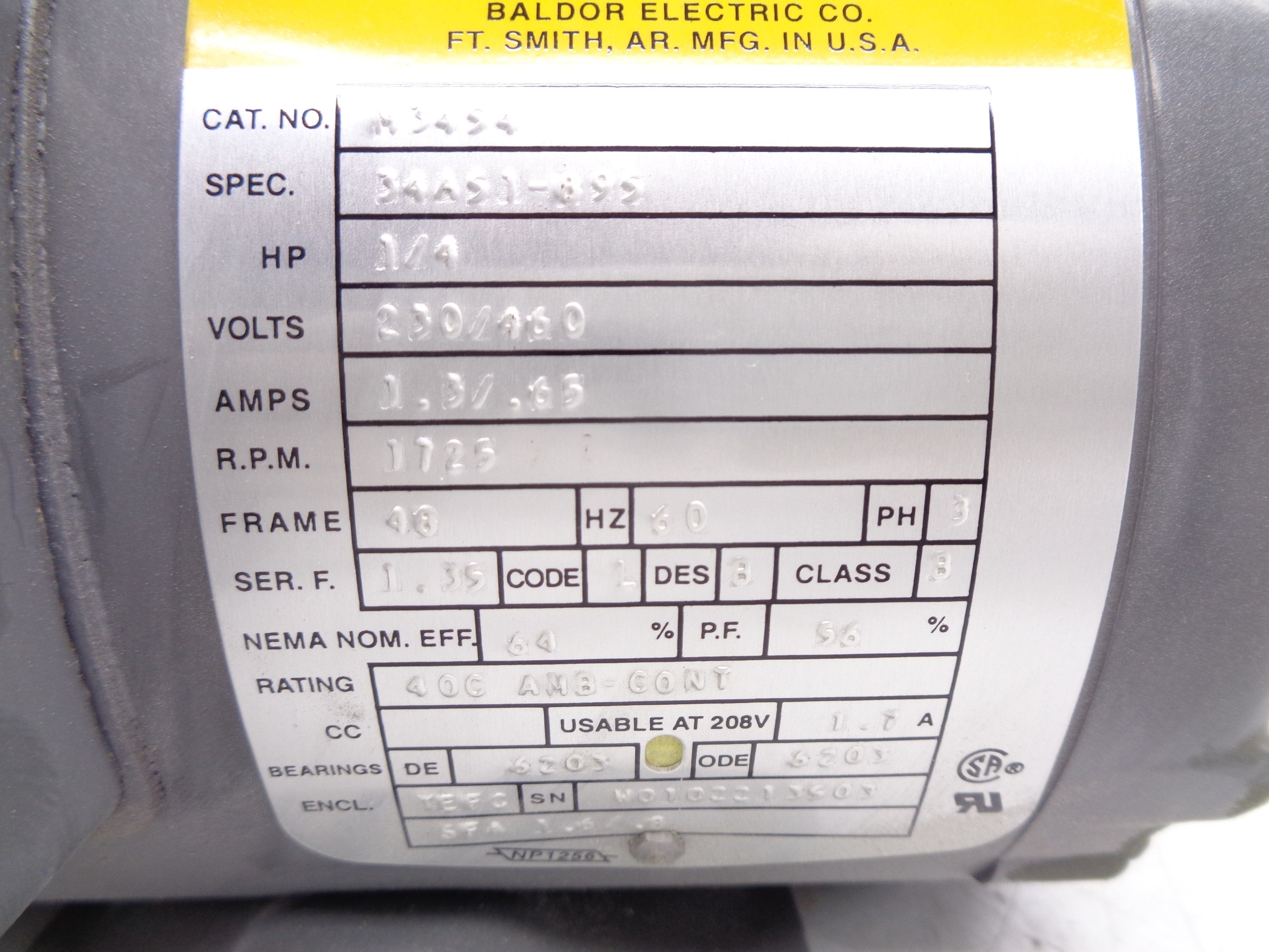 BALDOR M3454 NSNP