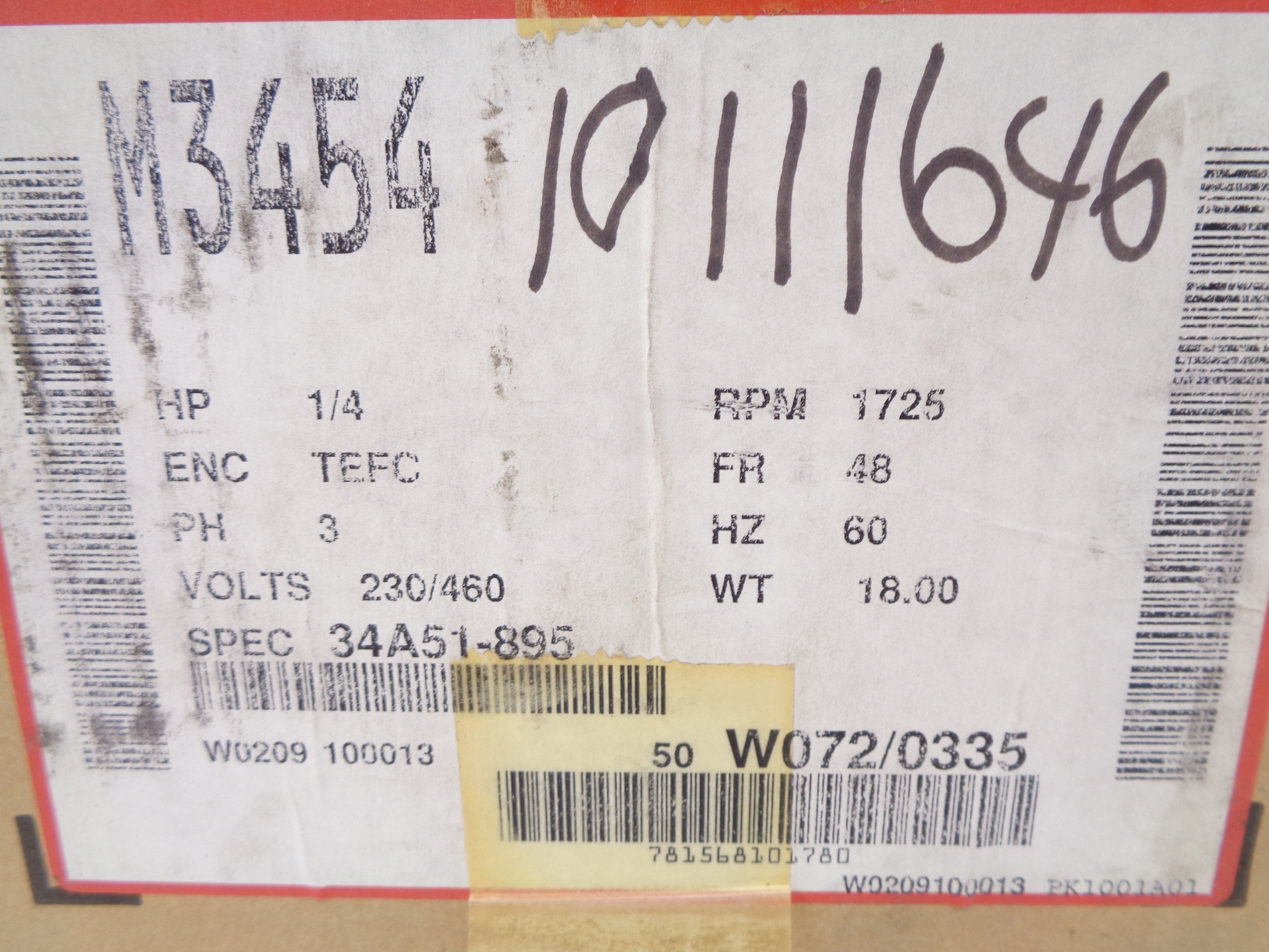 BALDOR M3454 NSMP