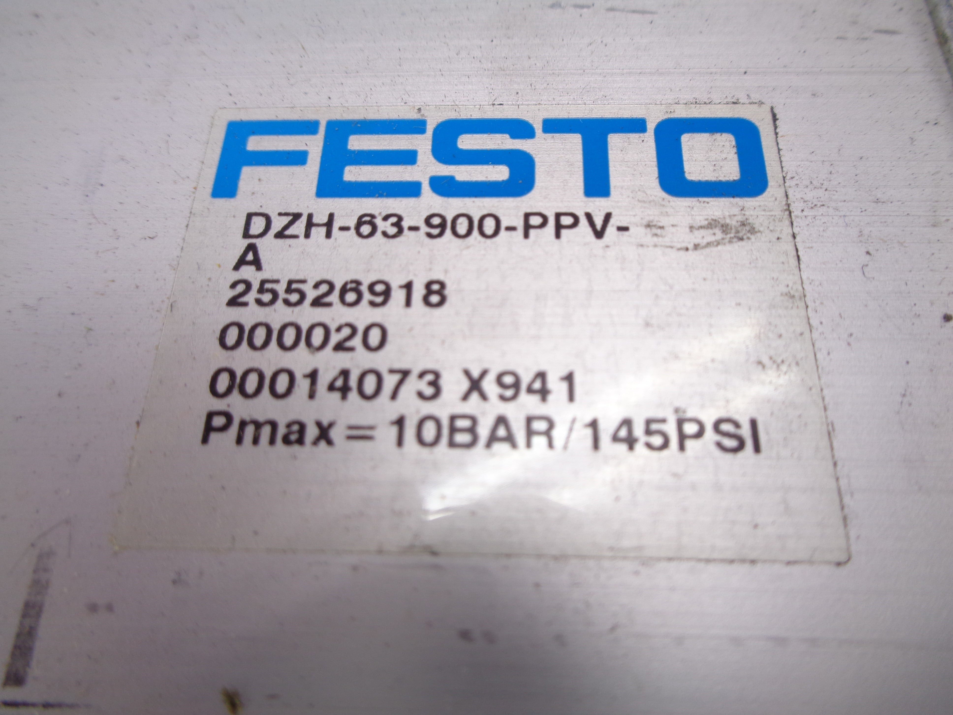 FESTO DZH-63-900-PPV-A 145PSI NSNP