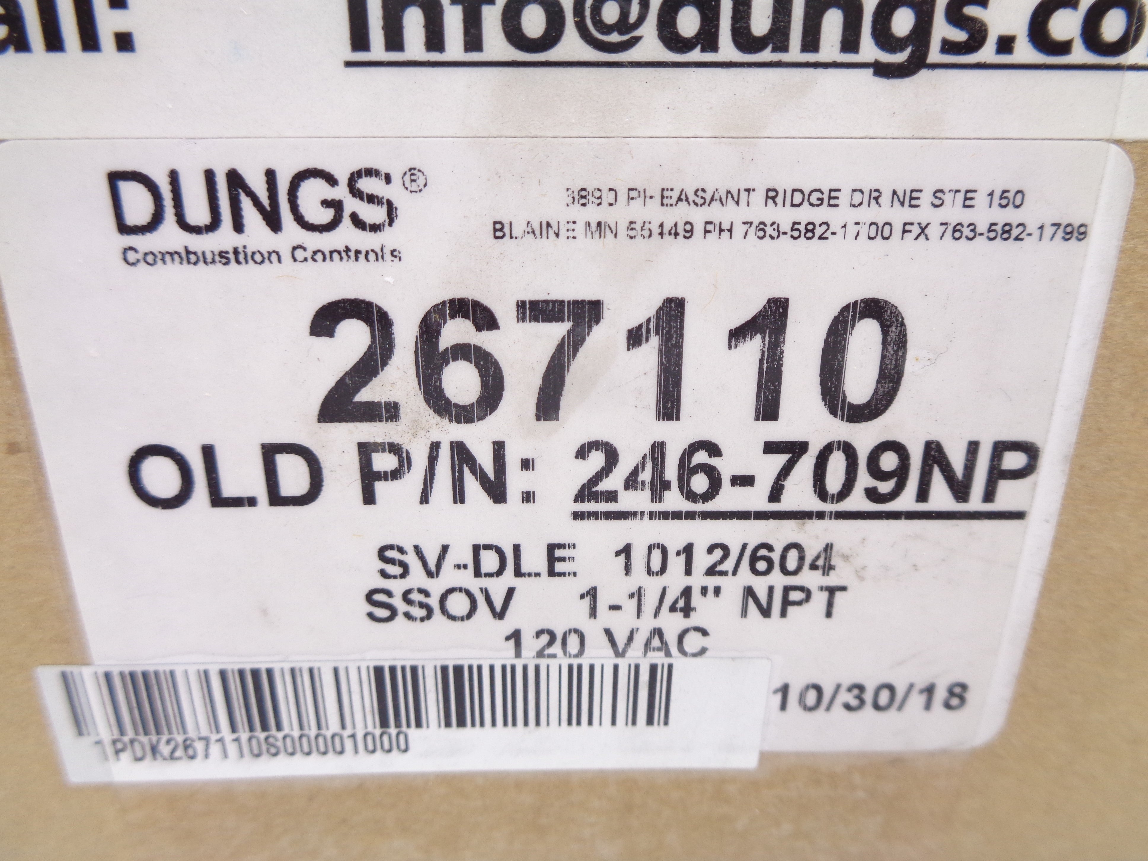 DUNGS 267110 120V 10PSI NSMP