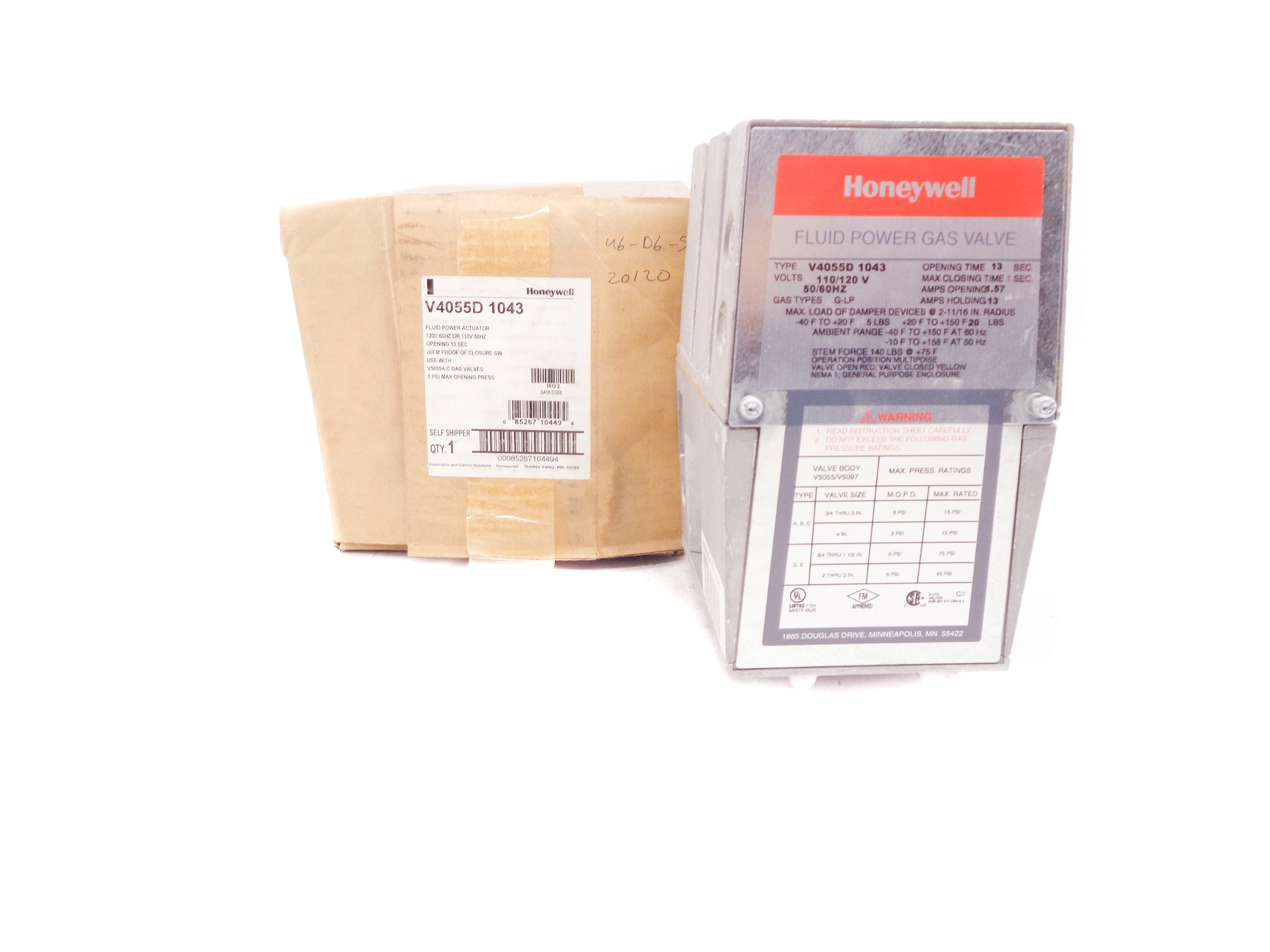 HONEYWELL V4055D1043 120V 5PSI NSMP