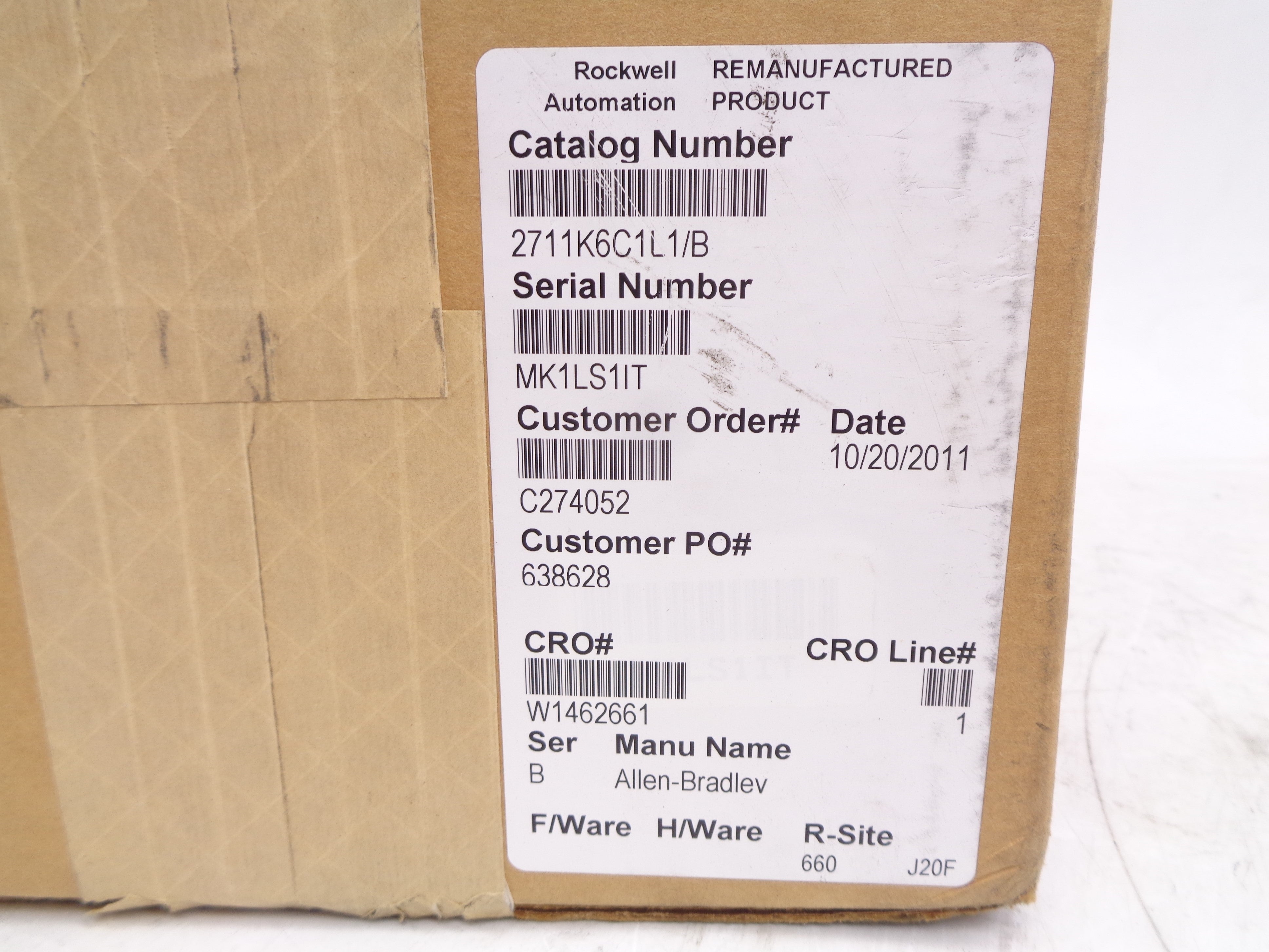 INDUSTRIAL SPARE PART 2711-K6C1L1 SER. B F/W 4.46 REMAN