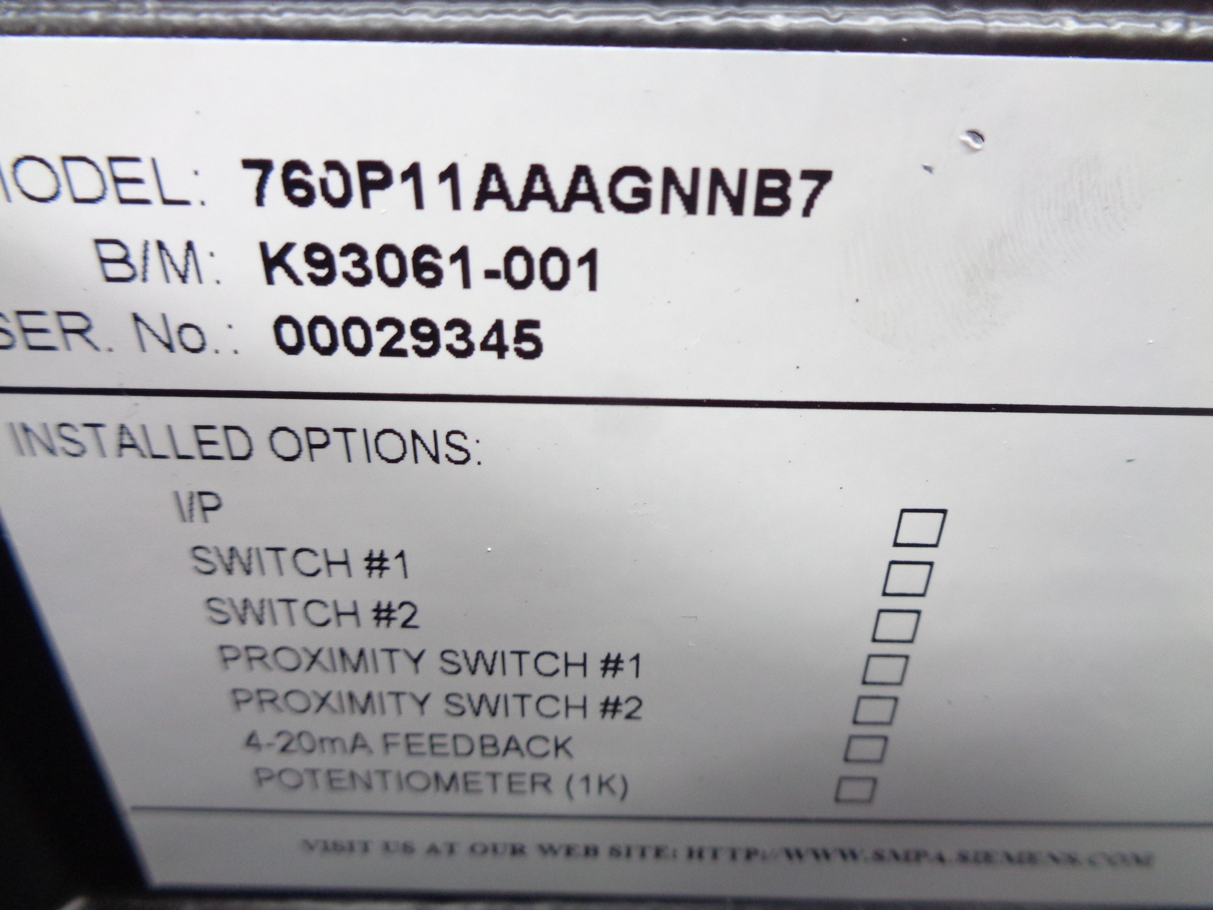 MOORE 760P11AAAGNNB7 NSNP