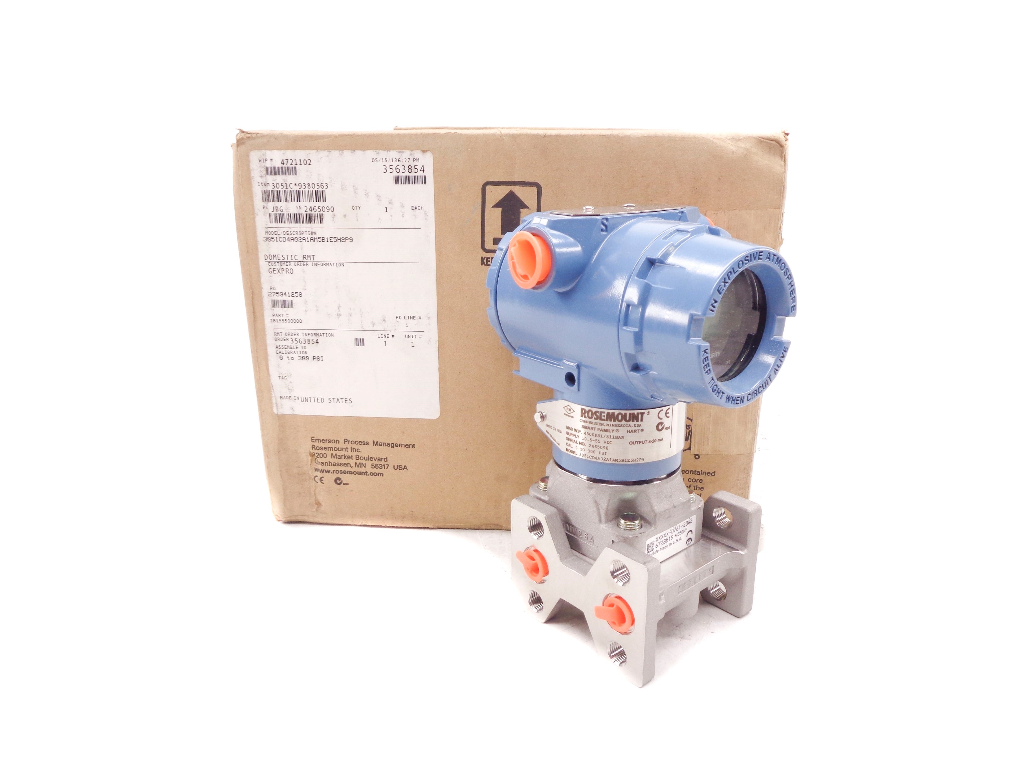 ROSEMOUNT 3051CD4A02A1AM5B1E5H2P9 4500PSI NSMP