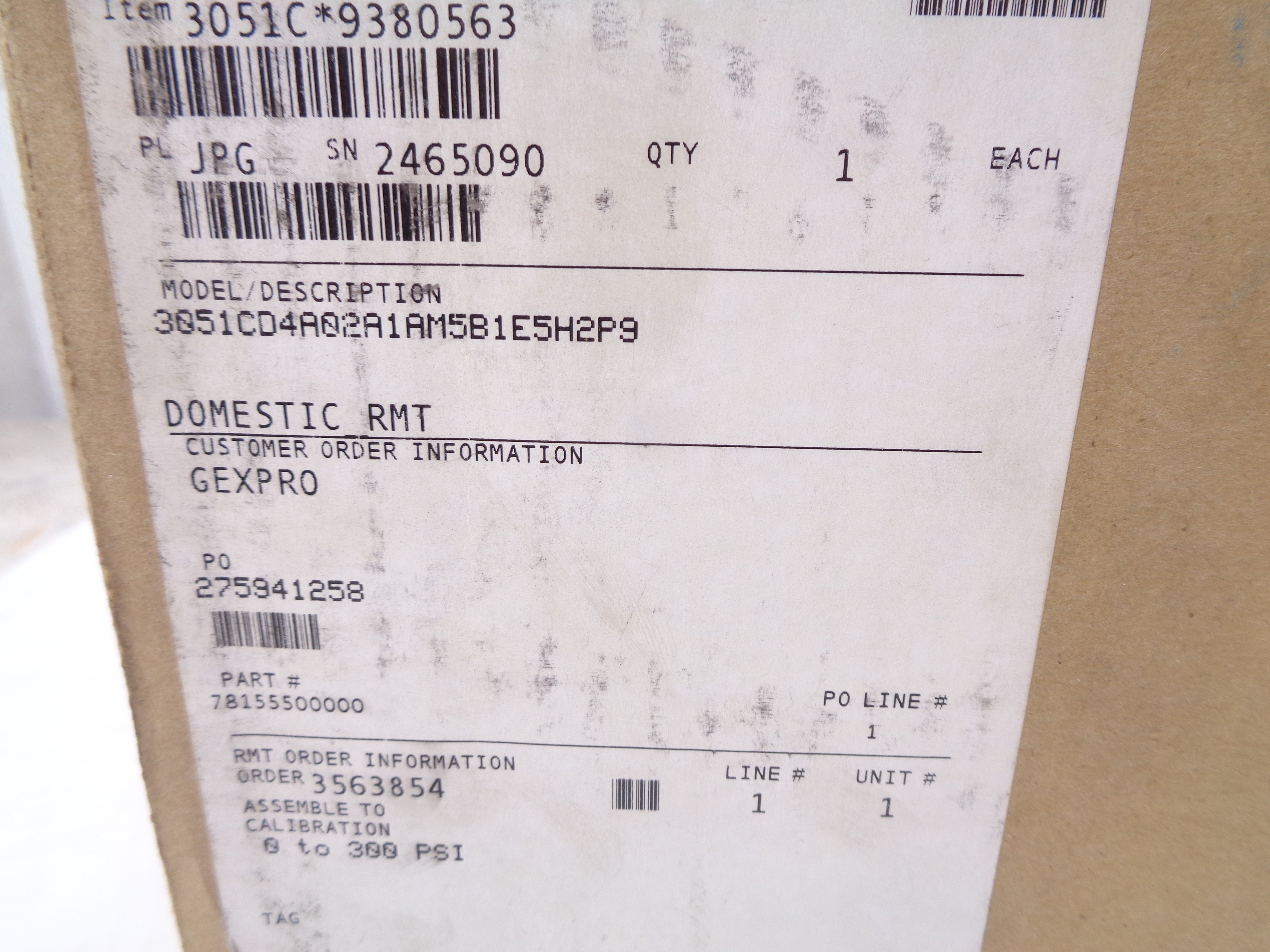 ROSEMOUNT 3051CD4A02A1AM5B1E5H2P9 4500PSI NSMP